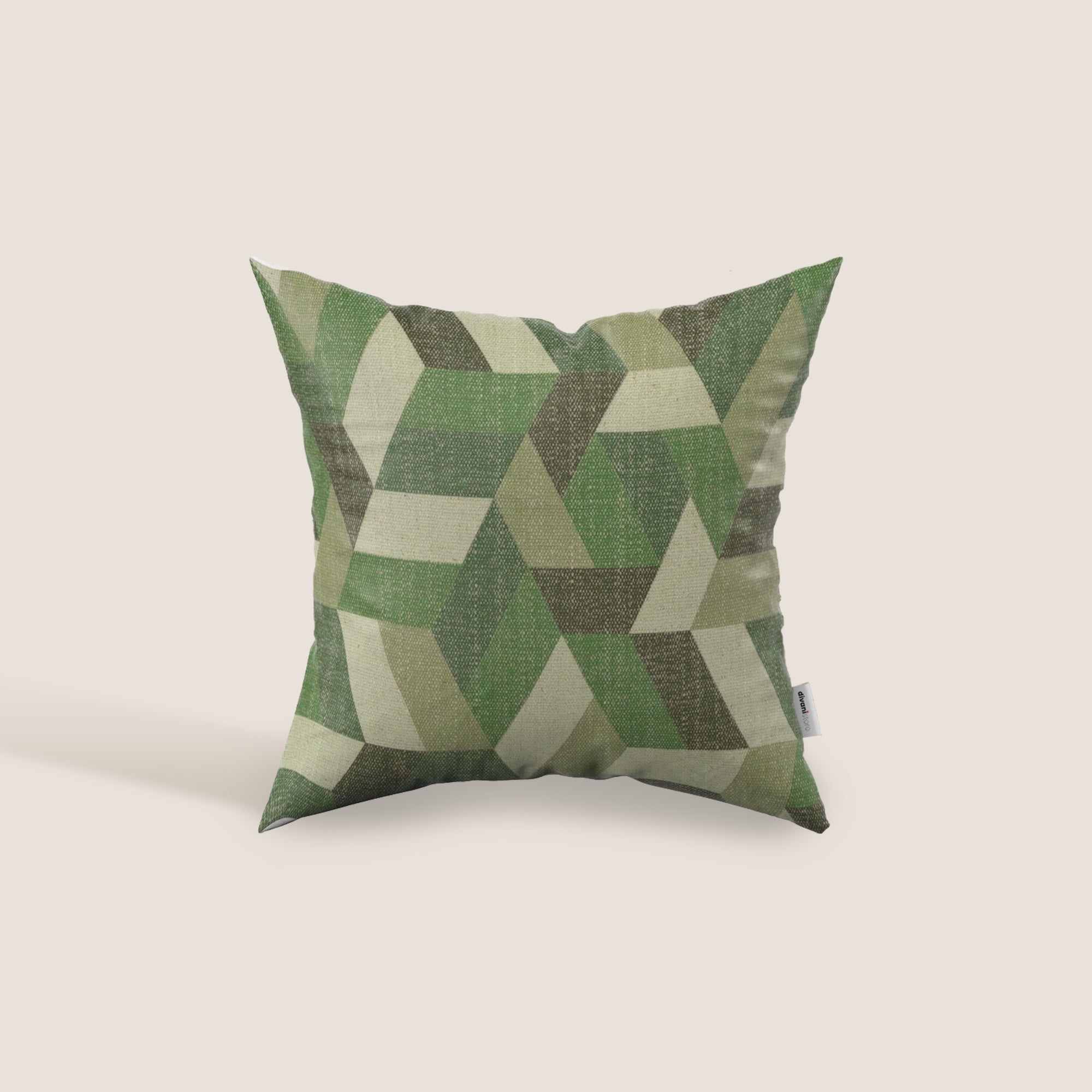 Unreal cuscini a fantasia geometriche in tessuto idrorepellente disponibile in diverse colorazioni verde - divitt.sbs