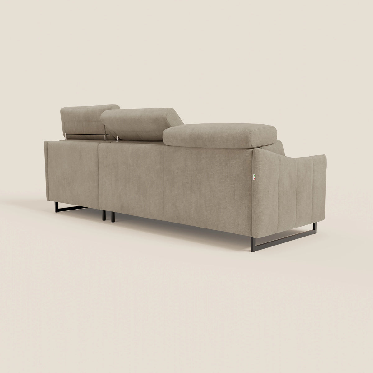 Loto Divano Letto Angolare con Penisola contenitore, Poggiatesta, Materasso Alto H18 in morbido tessuto impermeabile T14 - divitt.sbs
