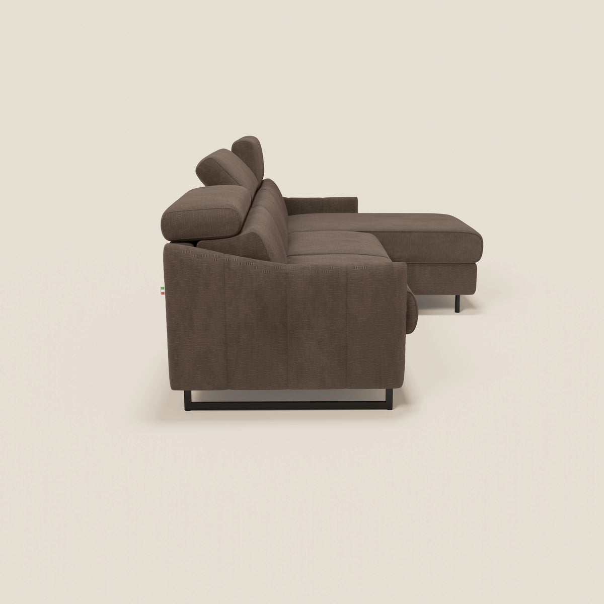 Loto Divano Letto Angolare con Penisola contenitore, Poggiatesta, Materasso Alto H18 in morbido tessuto impermeabile T14 - divitt.sbs