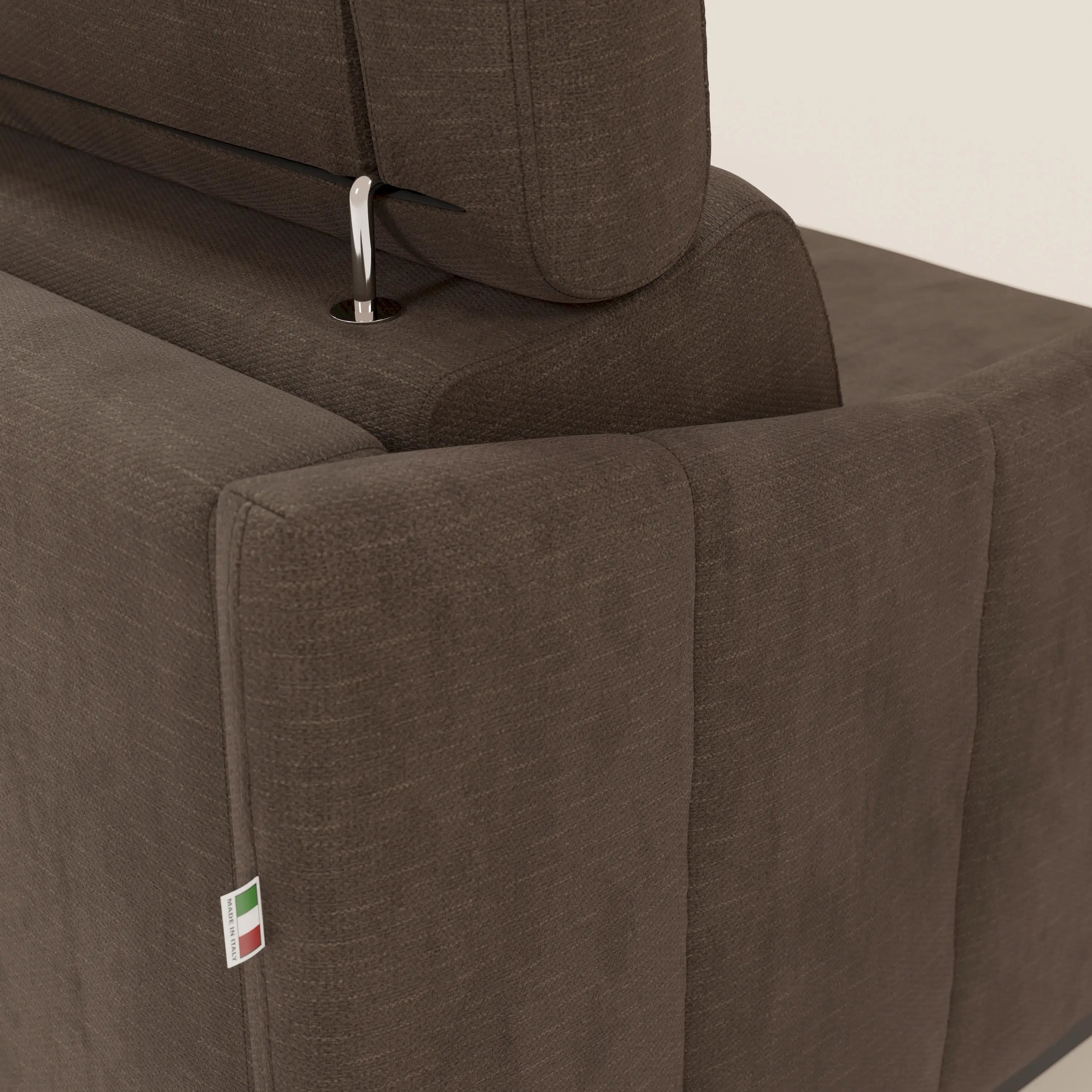 Loto Divano Letto Angolare con Penisola contenitore, Poggiatesta, Materasso Alto H18 in morbido tessuto impermeabile T14 - divitt.sbs