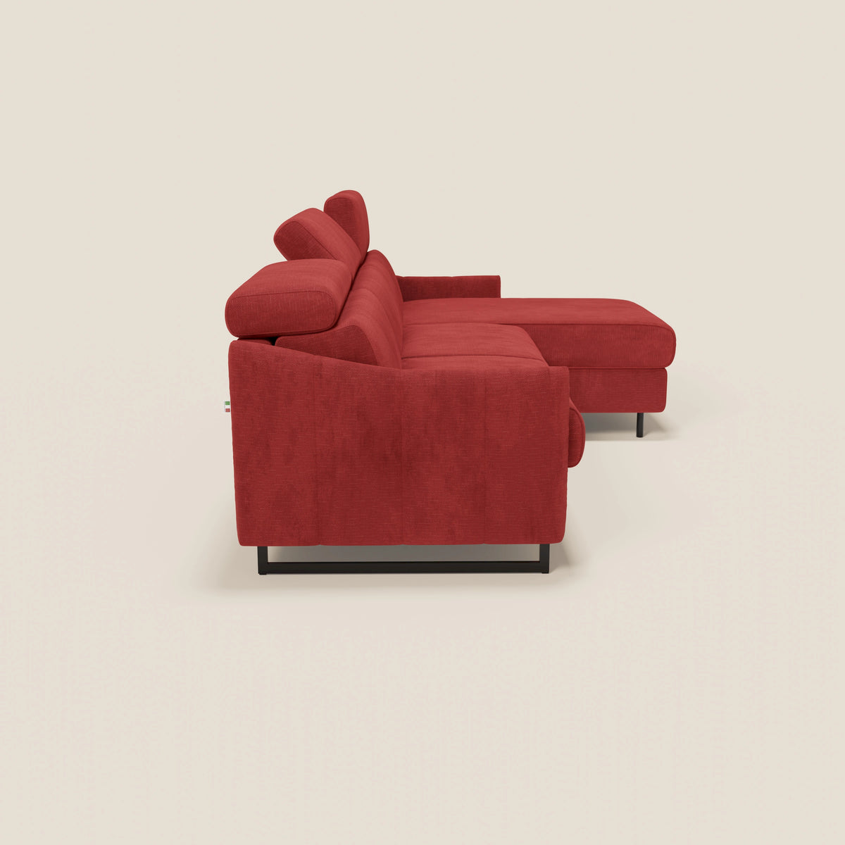 Loto Divano Letto Angolare con Penisola contenitore, Poggiatesta, Materasso Alto H18 in morbido tessuto impermeabile T14 - divitt.sbs