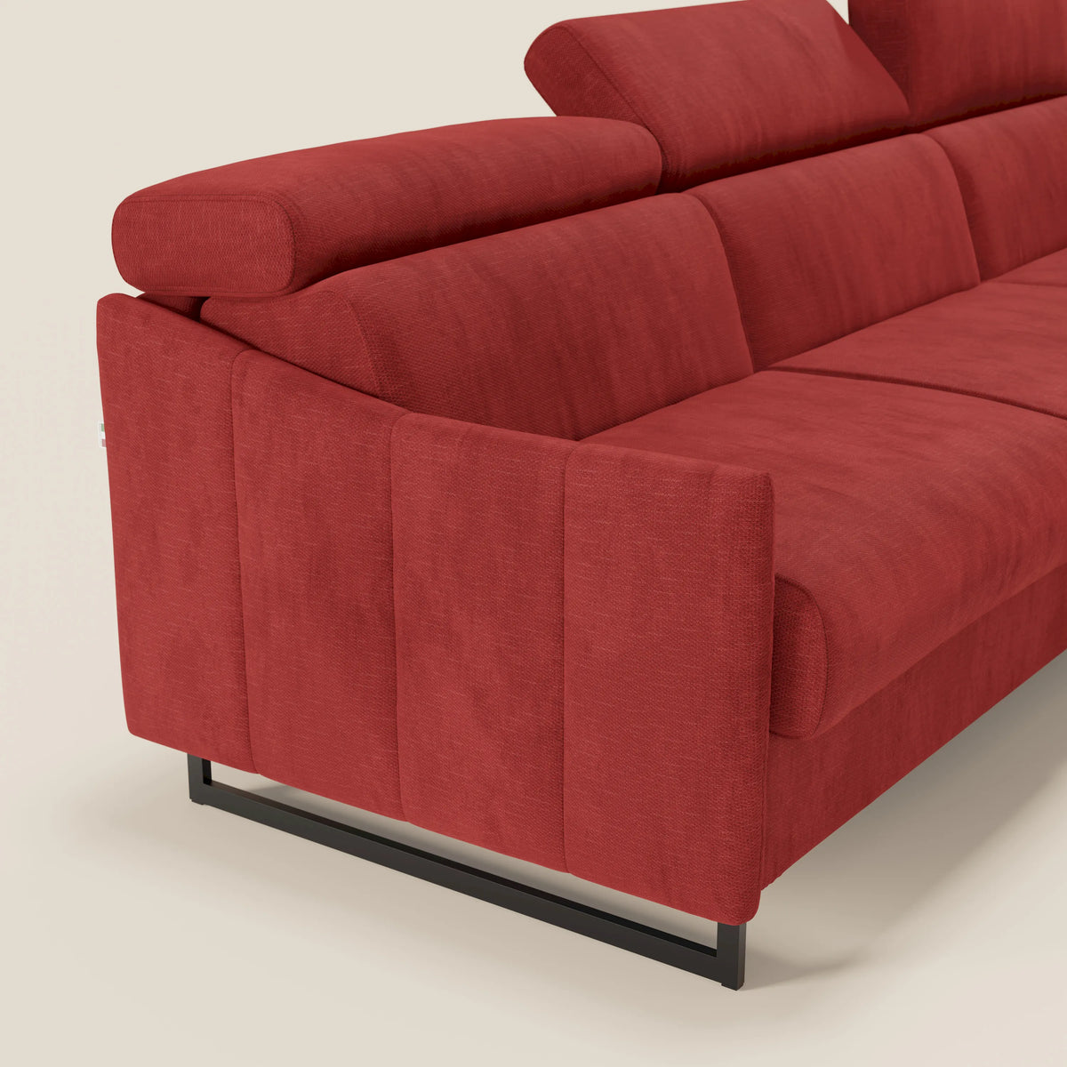 Loto Divano Letto Angolare con Penisola contenitore, Poggiatesta, Materasso Alto H18 in morbido tessuto impermeabile T14 - divitt.sbs