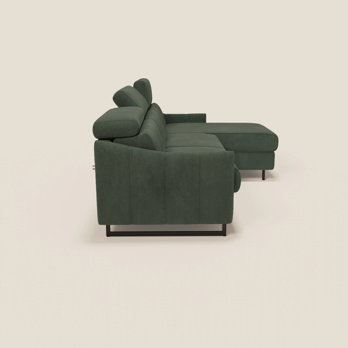 Loto Divano Letto Angolare con Penisola contenitore, Poggiatesta, Materasso Alto H18 in morbido tessuto impermeabile T14 - divitt.sbs