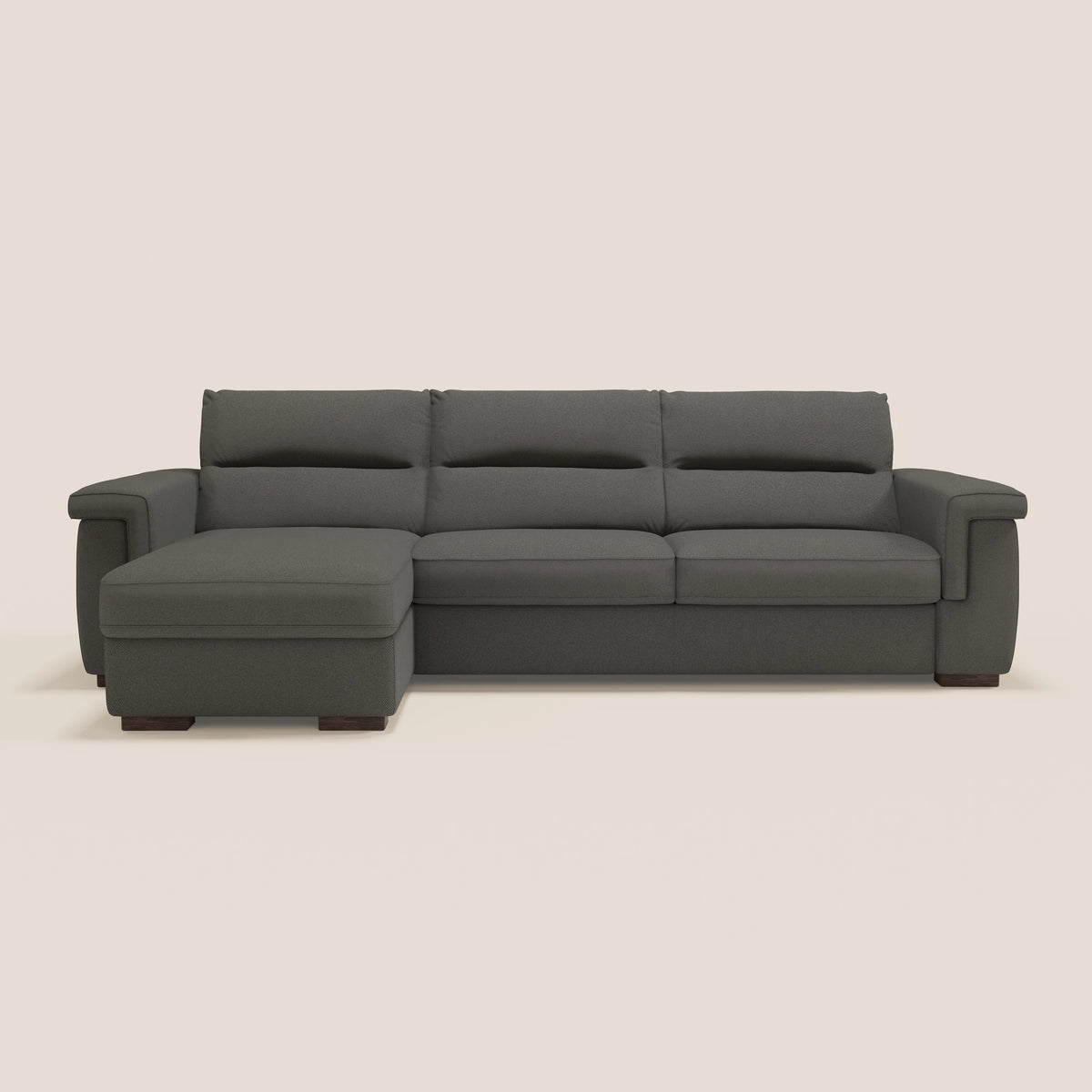 Magnolia divano letto angolare con Penisola Contenitore - Materasso H18 cm in tessuto smacchiabile T05 - divitt.sbs