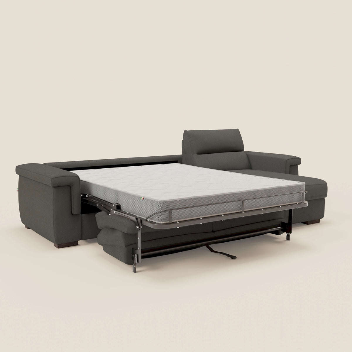 Magnolia divano letto angolare con Penisola Contenitore - Materasso H18 cm in tessuto smacchiabile T05 - divitt.sbs