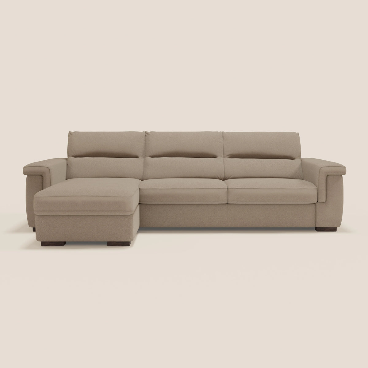Magnolia divano letto angolare con Penisola Contenitore - Materasso H18 cm in tessuto smacchiabile T05 - divitt.sbs
