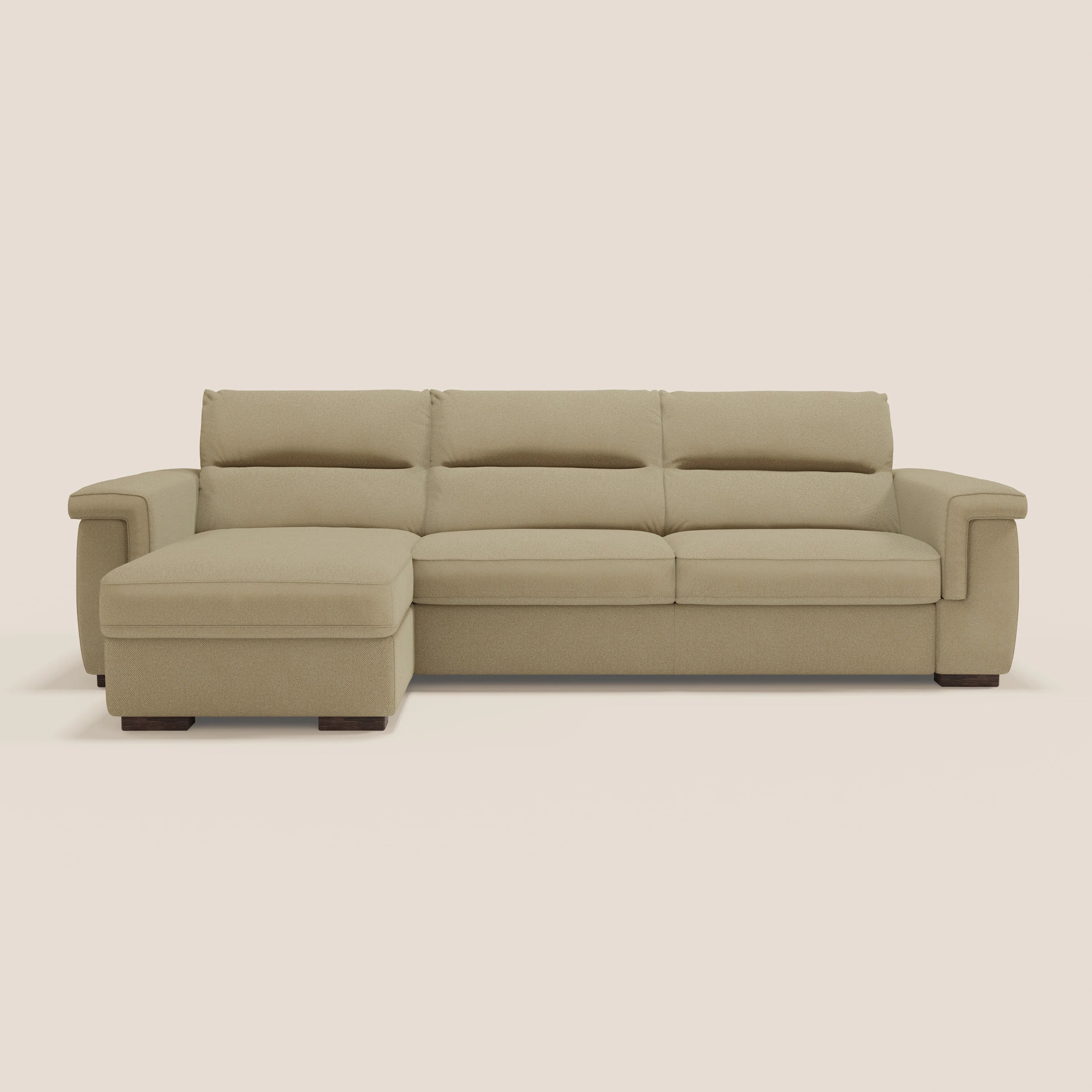 Magnolia divano letto angolare con Penisola Contenitore - Materasso H18 cm in tessuto smacchiabile T05 - divitt.sbs