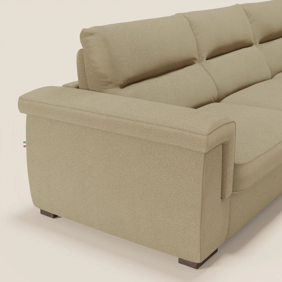 Magnolia divano letto angolare con Penisola Contenitore - Materasso H18 cm in tessuto smacchiabile T05 - divitt.sbs