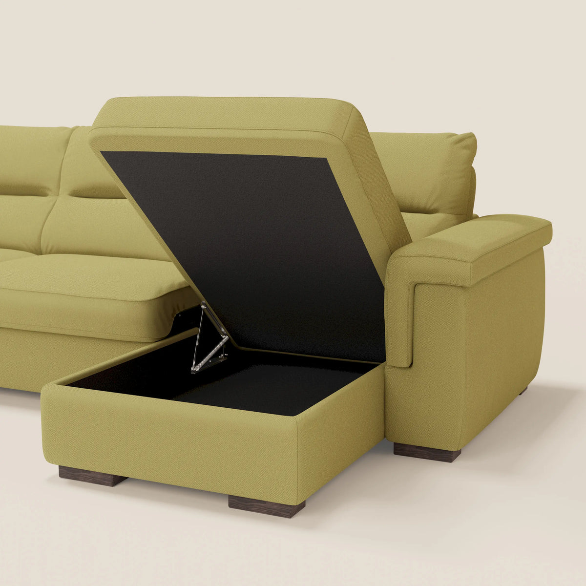 Magnolia divano letto angolare con Penisola Contenitore - Materasso H18 cm in tessuto smacchiabile T05 - divitt.sbs