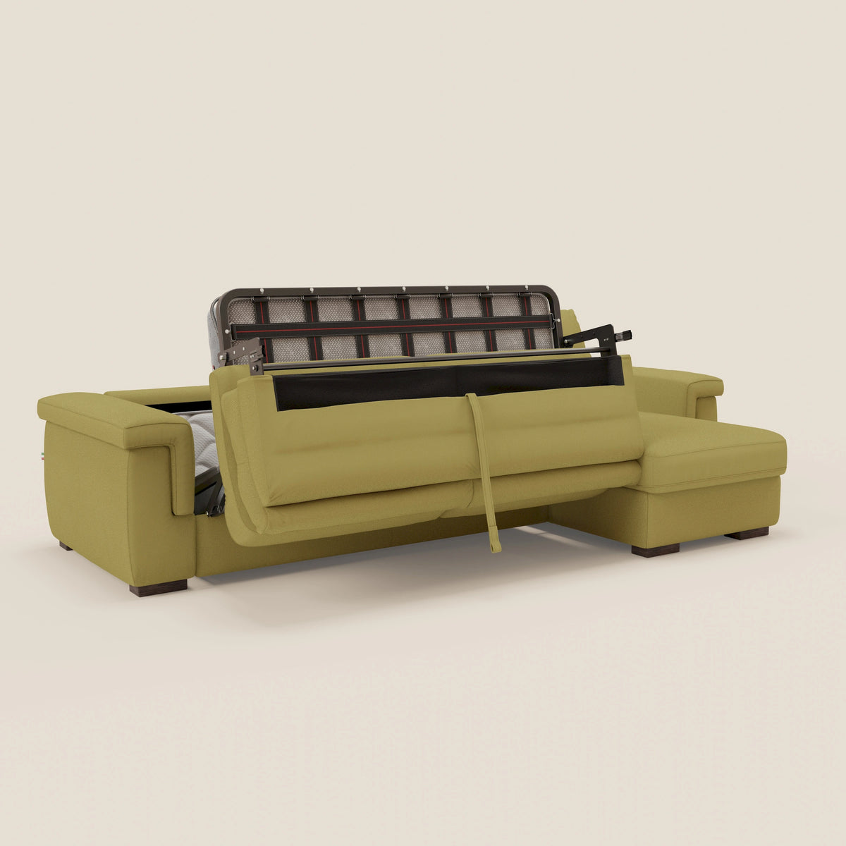 Magnolia divano letto angolare con Penisola Contenitore - Materasso H18 cm in tessuto smacchiabile T05 - divitt.sbs