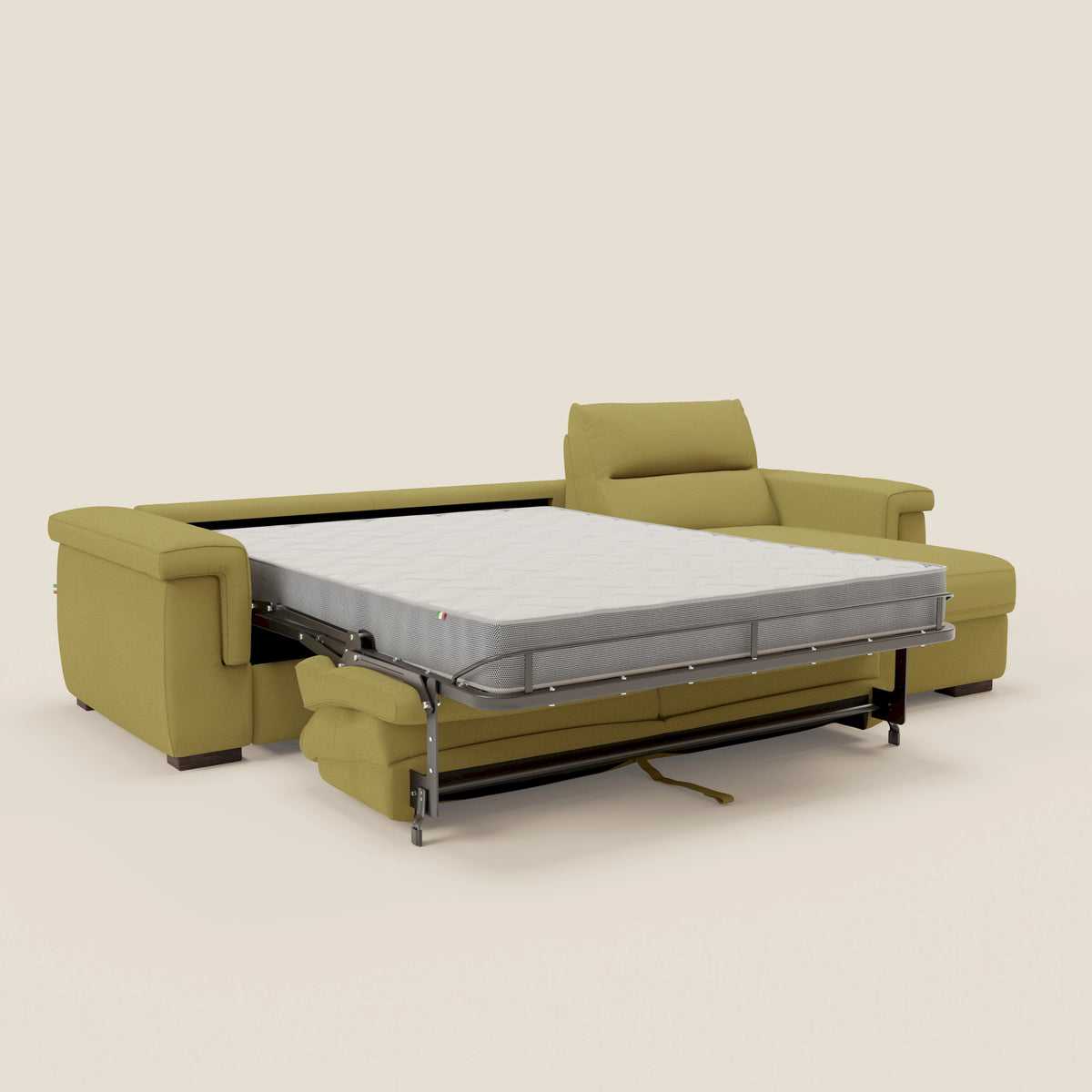Magnolia divano letto angolare con Penisola Contenitore - Materasso H18 cm in tessuto smacchiabile T05 - divitt.sbs
