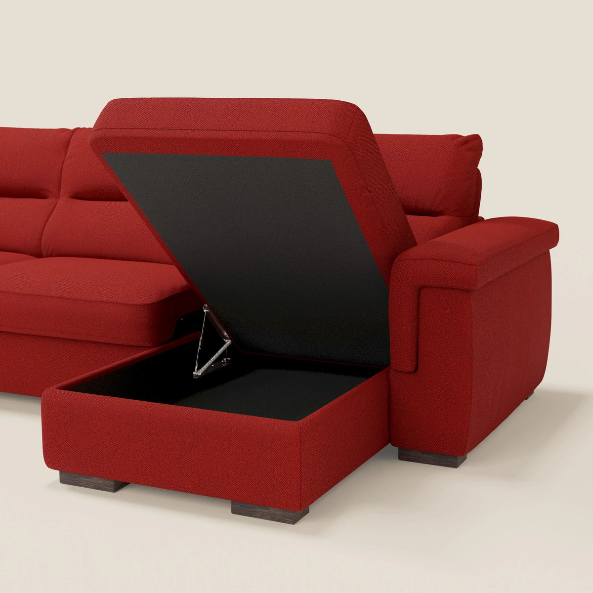 Magnolia divano letto angolare con Penisola Contenitore - Materasso H18 cm in tessuto smacchiabile T05 - divitt.sbs