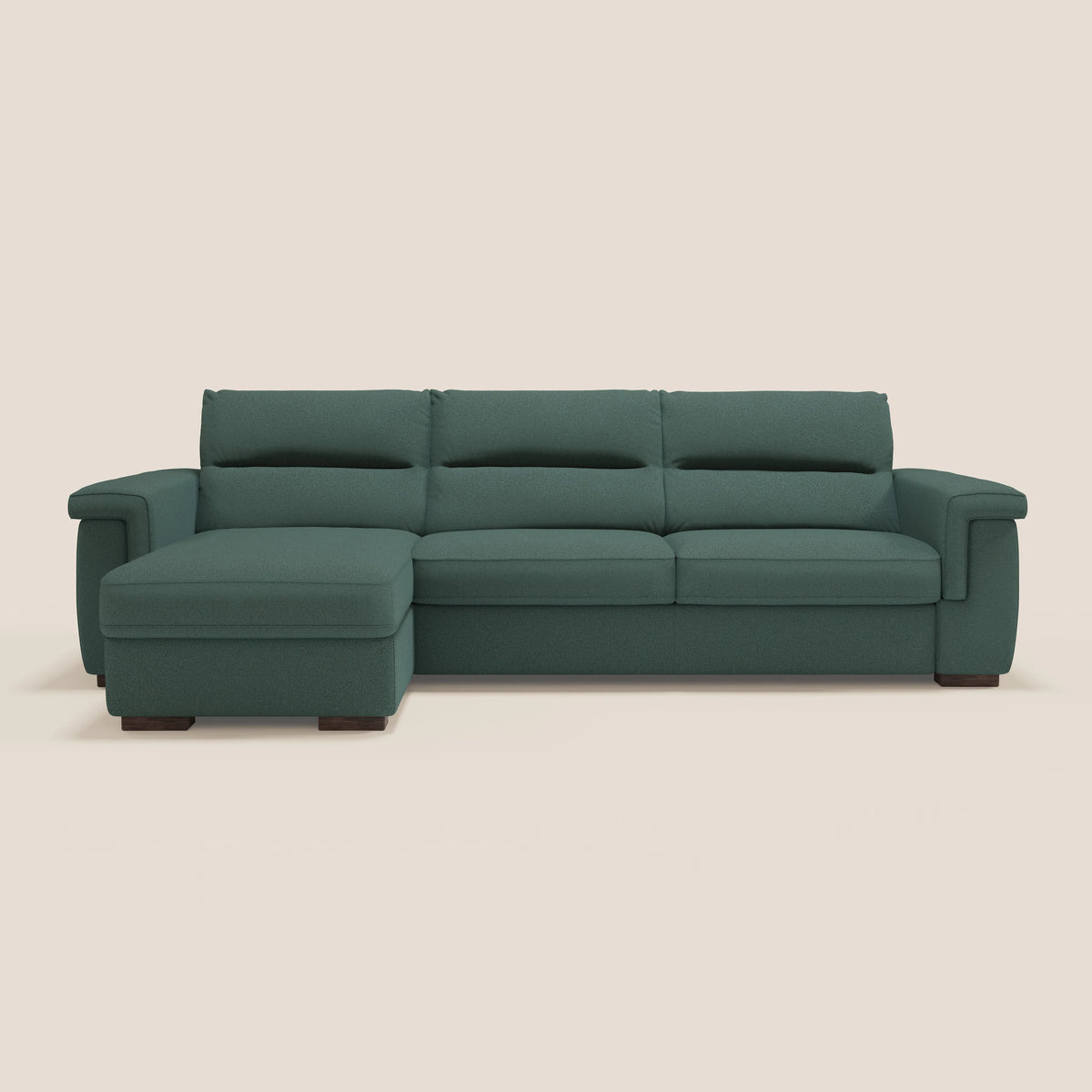 Magnolia divano letto angolare con Penisola Contenitore - Materasso H18 cm in tessuto smacchiabile T05 - divitt.sbs