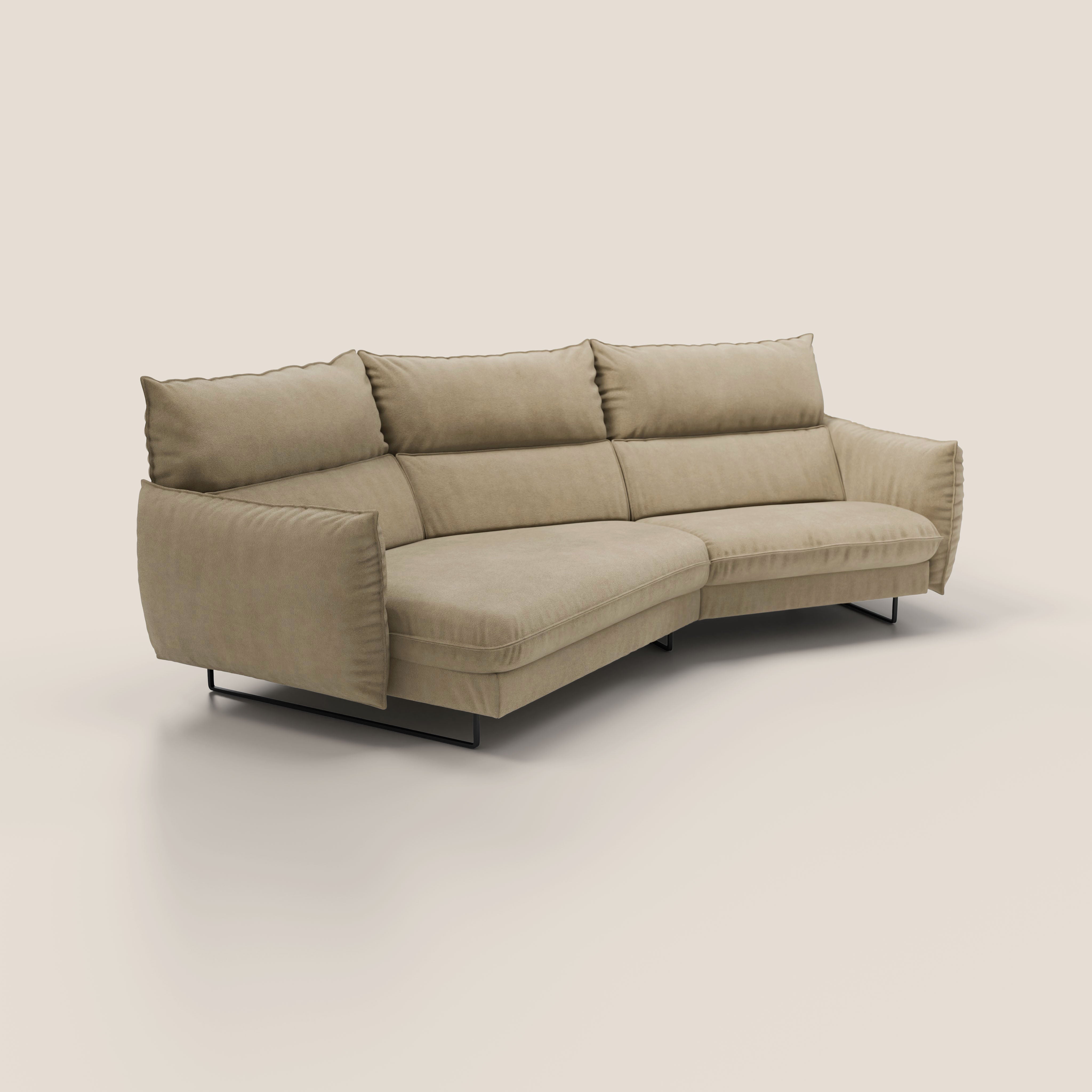 Monamour divano moderno angolare con opzione relax elettrico in microfibra smacchiabile impermeabile T11 beige - divitt.sbs
