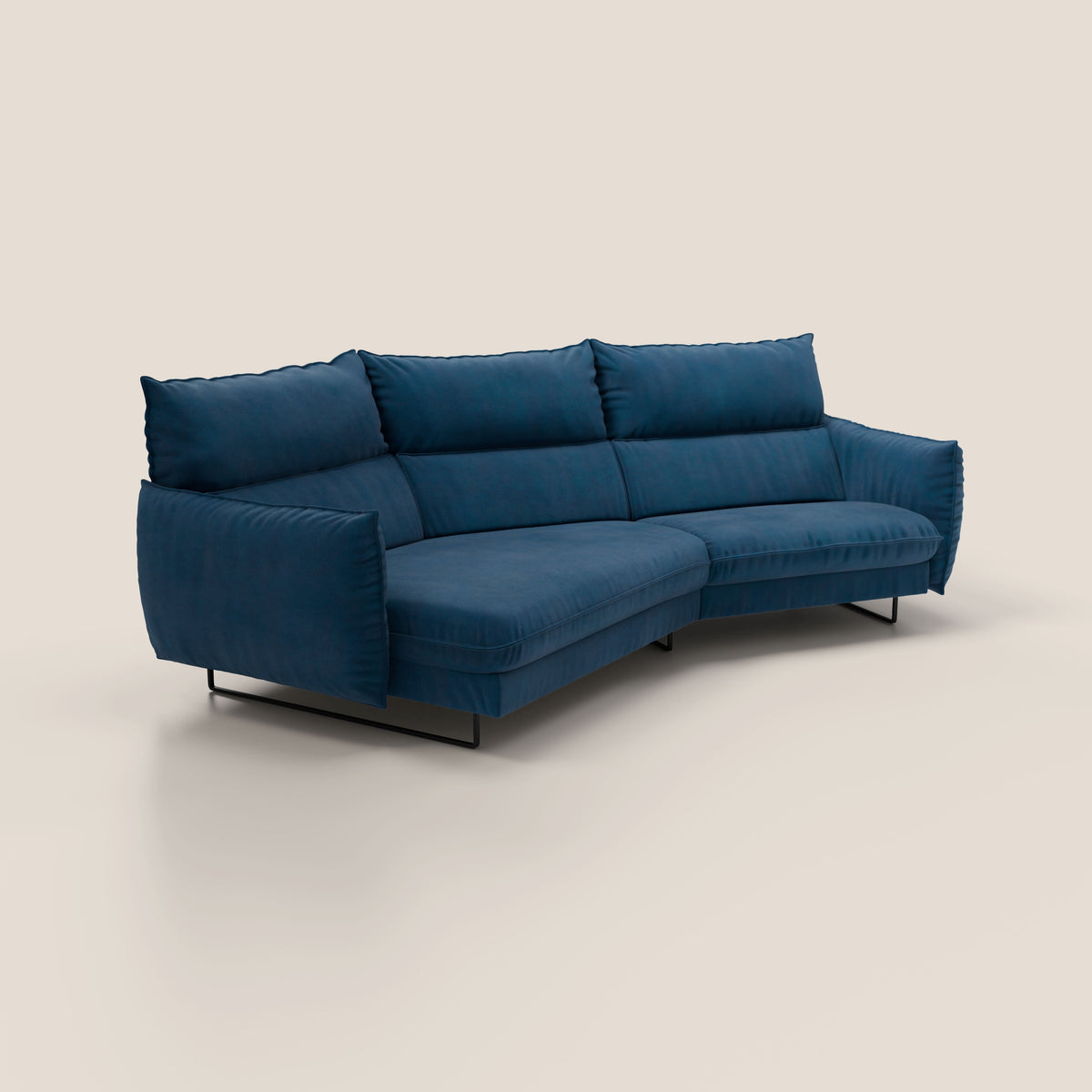 Monamour divano moderno angolare con opzione relax elettrico in microfibra smacchiabile impermeabile T11 blu - divitt.sbs