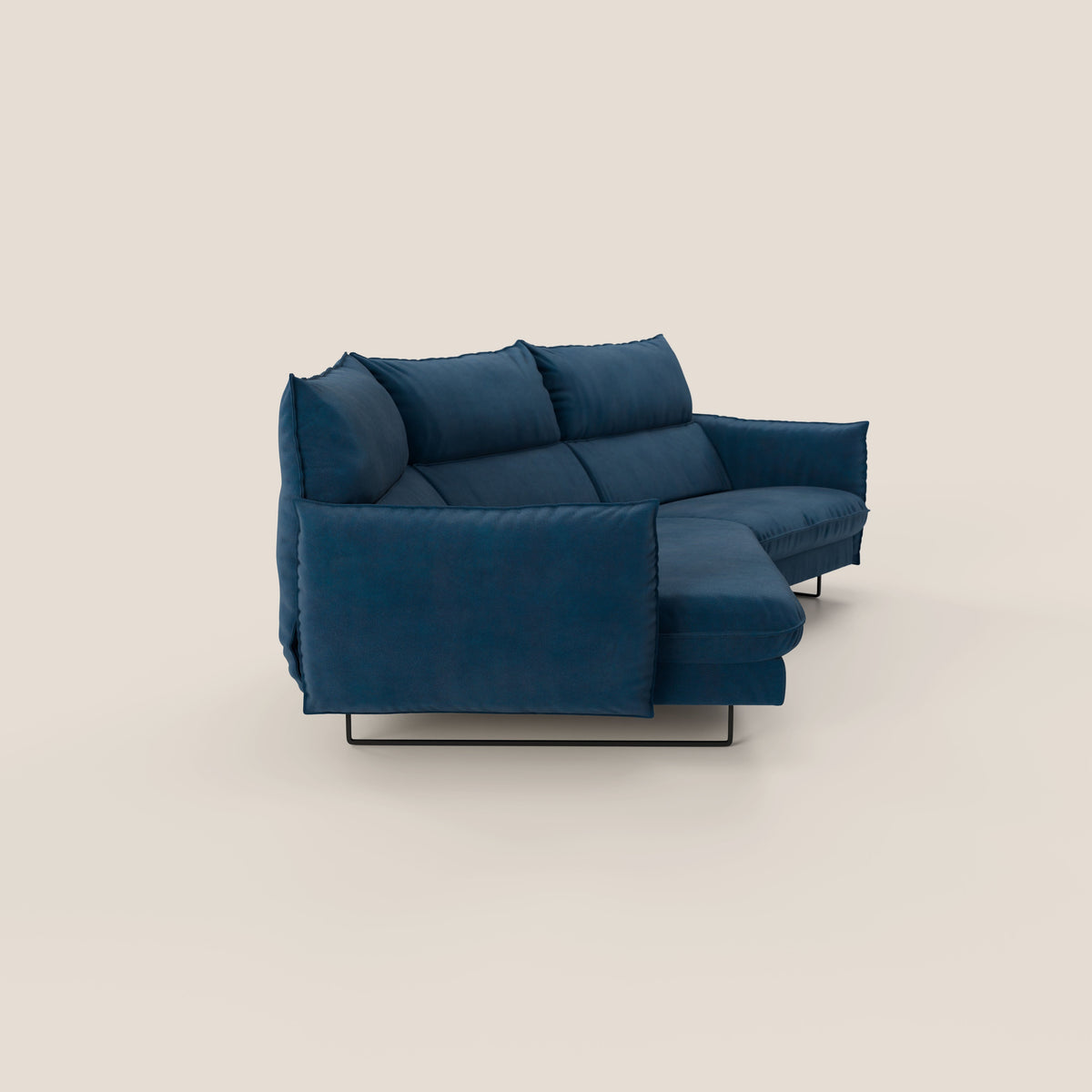 Monamour divano moderno angolare con opzione relax elettrico in microfibra smacchiabile impermeabile T11 blu - divitt.sbs