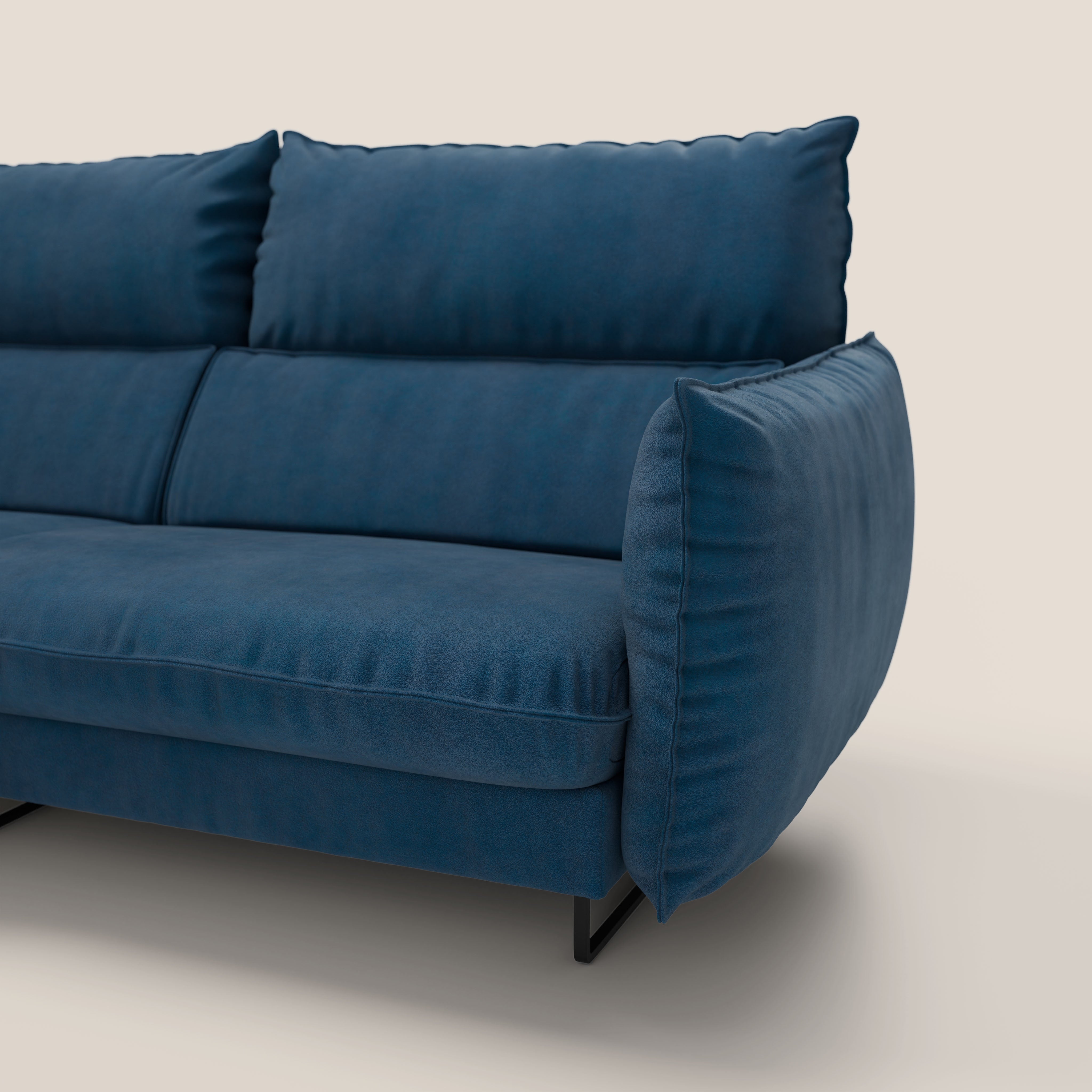 Monamour divano moderno angolare con opzione relax elettrico in microfibra smacchiabile impermeabile T11 blu - divitt.sbs