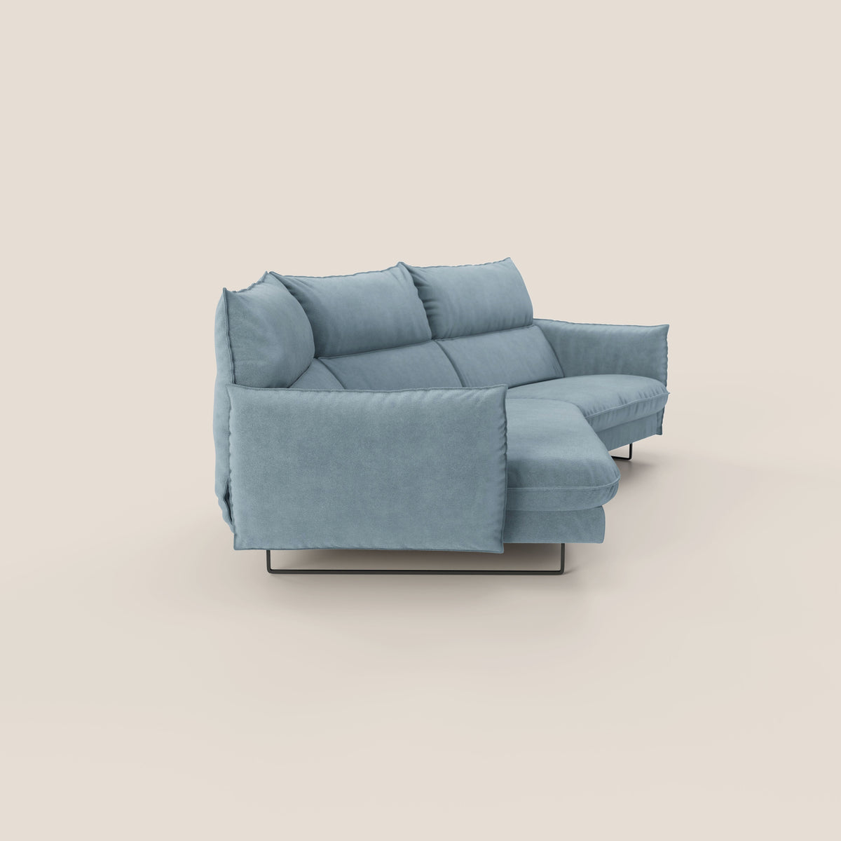 Monamour divano moderno angolare con opzione relax elettrico in microfibra smacchiabile impermeabile T11 carta da zucchero - divitt.sbs