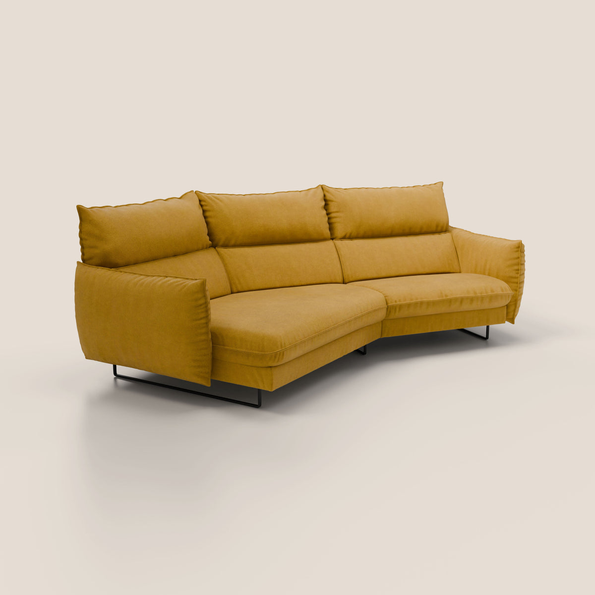 Monamour divano moderno angolare con opzione relax elettrico in microfibra smacchiabile impermeabile T11 giallo - divitt.sbs
