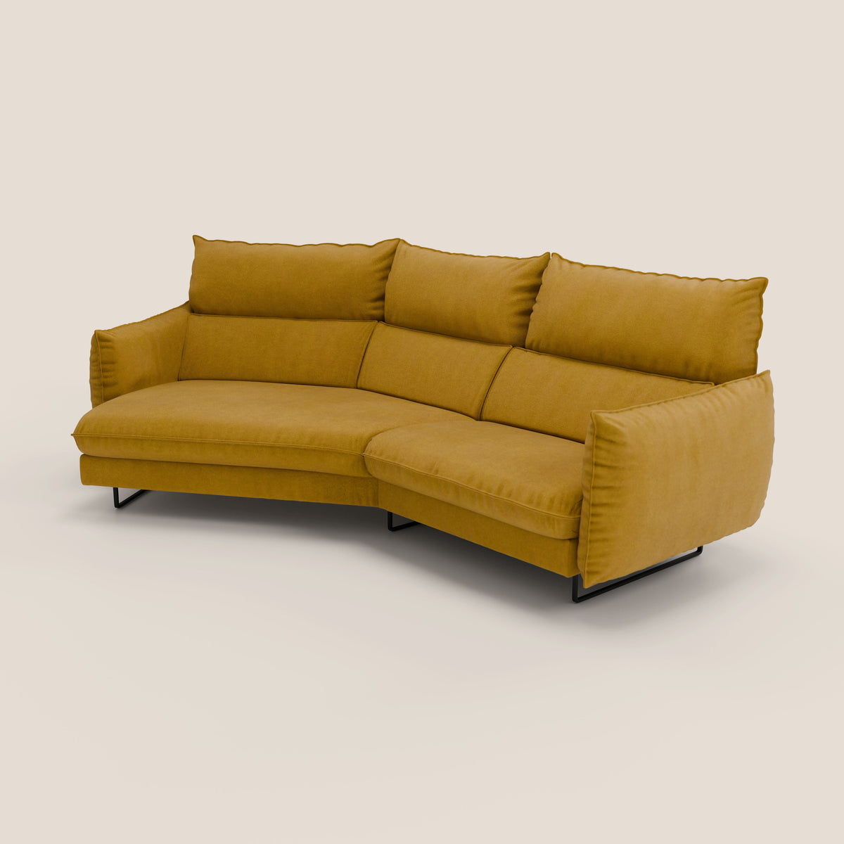 Monamour divano moderno angolare con opzione relax elettrico in microfibra smacchiabile impermeabile T11 giallo - divitt.sbs