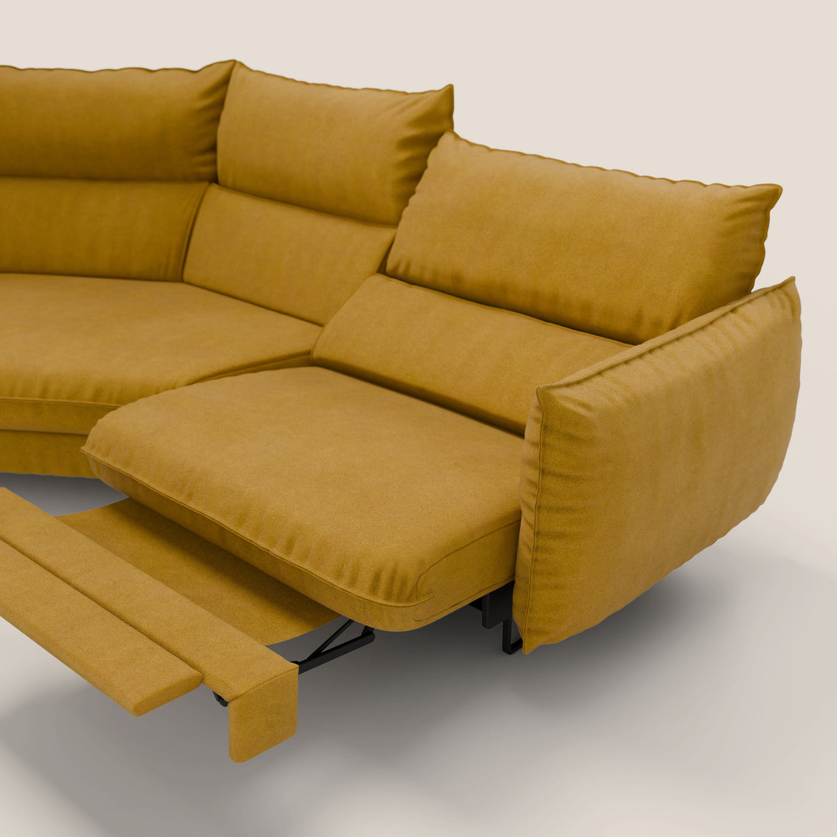 Monamour divano moderno angolare con opzione relax elettrico in microfibra smacchiabile impermeabile T11 giallo - divitt.sbs