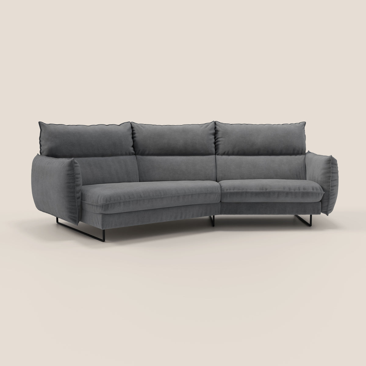 Monamour divano moderno angolare con opzione relax elettrico in microfibra smacchiabile impermeabile T11 grigio - divitt.sbs