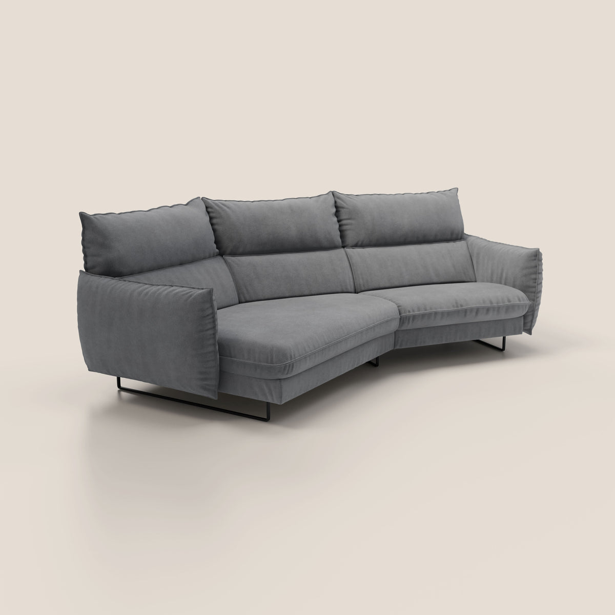Monamour divano moderno angolare con opzione relax elettrico in microfibra smacchiabile impermeabile T11 grigio - divitt.sbs
