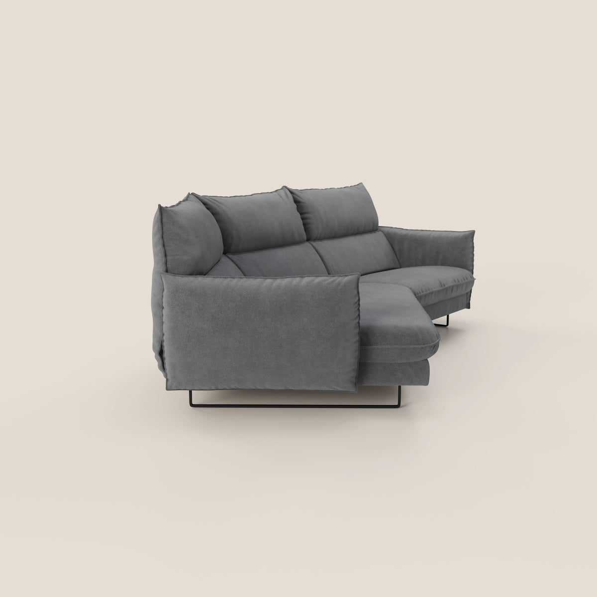 Monamour divano moderno angolare con opzione relax elettrico in microfibra smacchiabile impermeabile T11 grigio - divitt.sbs