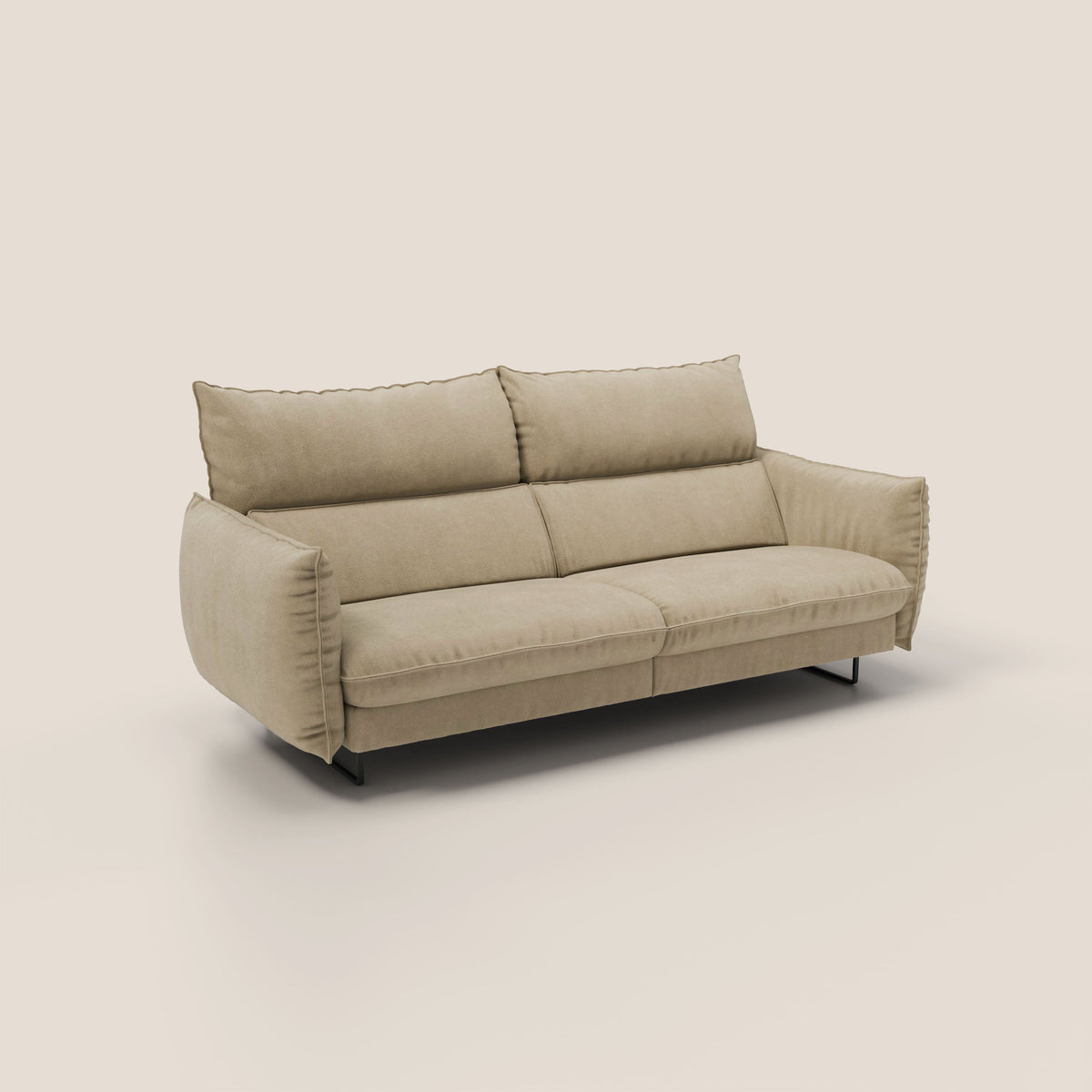 Monamour Divano dal design moderno con opzione relax elettrico in microfibra smacchiabile impermeabile T11 beige - divitt.sbs