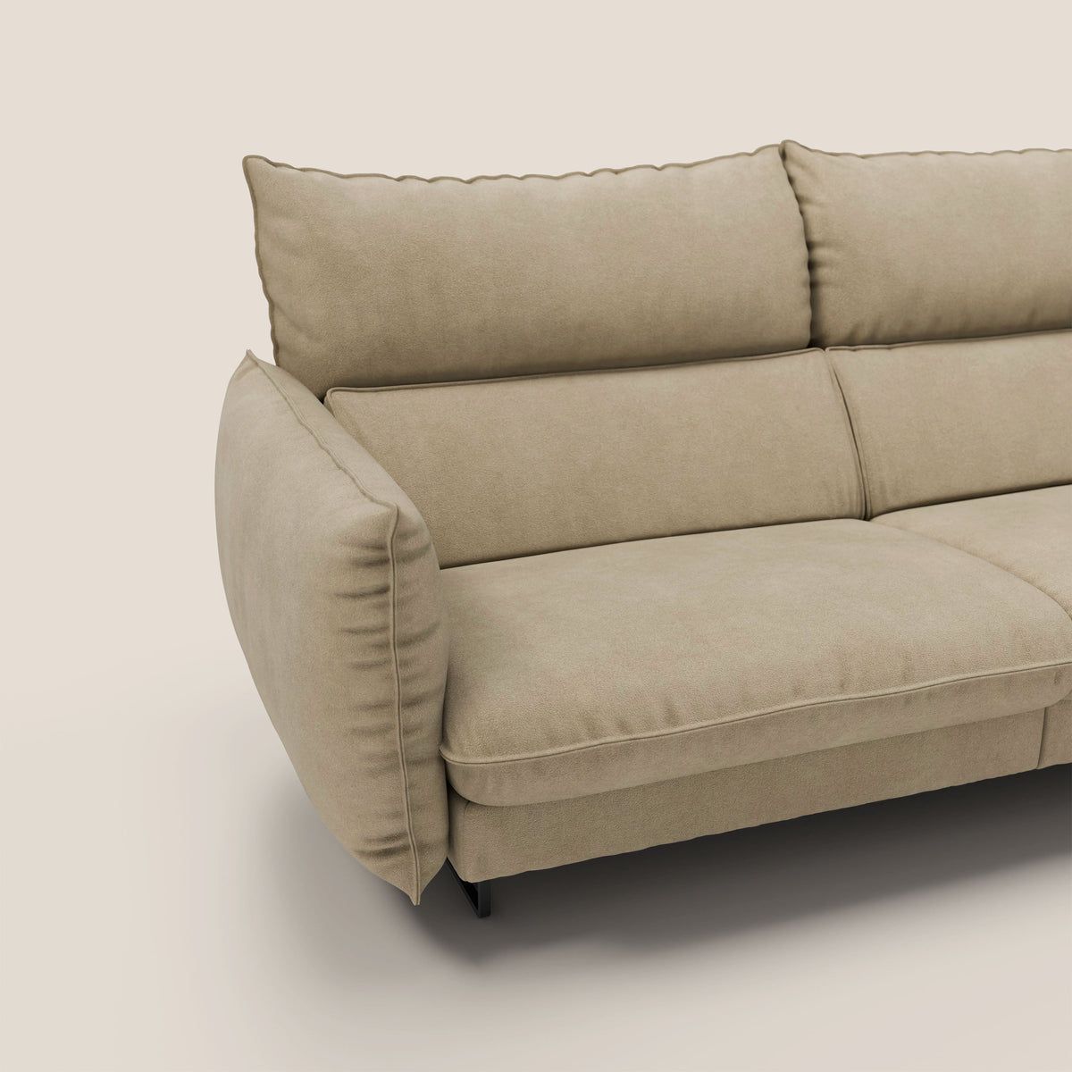 Monamour Divano dal design moderno con opzione relax elettrico in microfibra smacchiabile impermeabile T11 beige - divitt.sbs