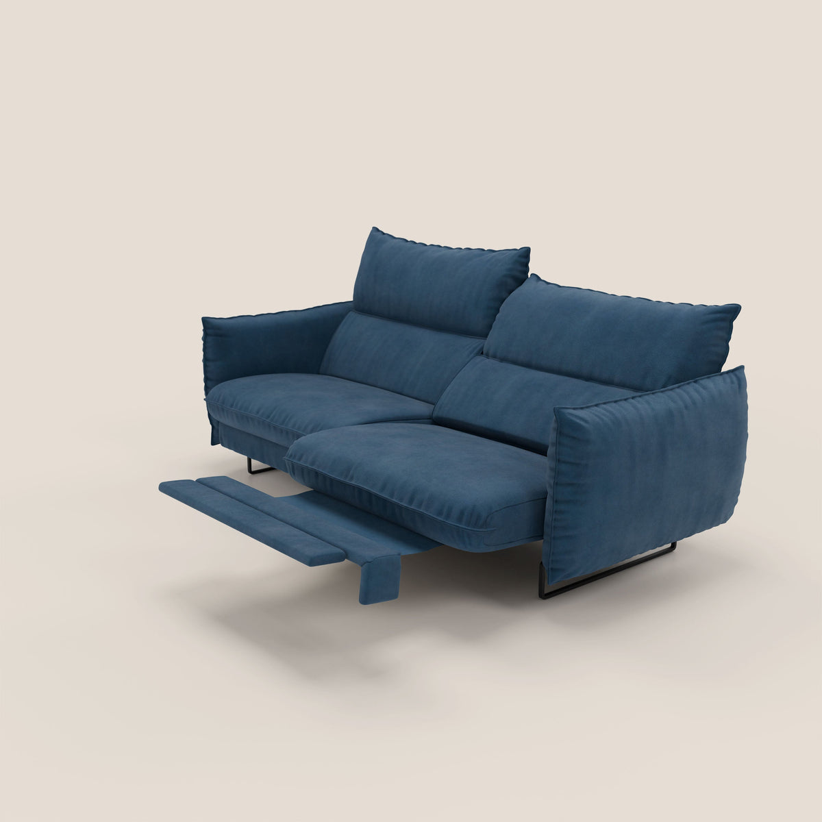 Monamour Divano dal design moderno con opzione relax elettrico in microfibra smacchiabile impermeabile T11 blu - divitt.sbs