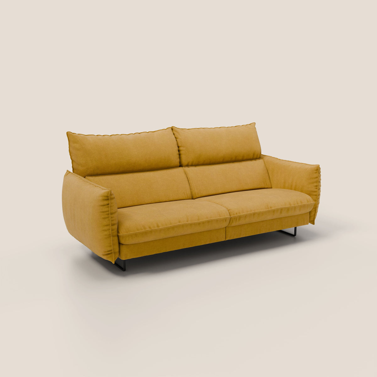Monamour Divano dal design moderno con opzione relax elettrico in microfibra smacchiabile impermeabile T11 giallo - divitt.sbs