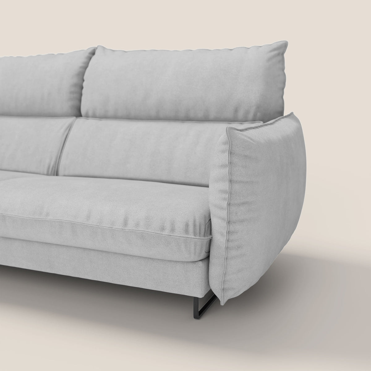 Monamour Divano dal design moderno con opzione relax elettrico in microfibra smacchiabile impermeabile T11 grigio chiaro - divitt.sbs