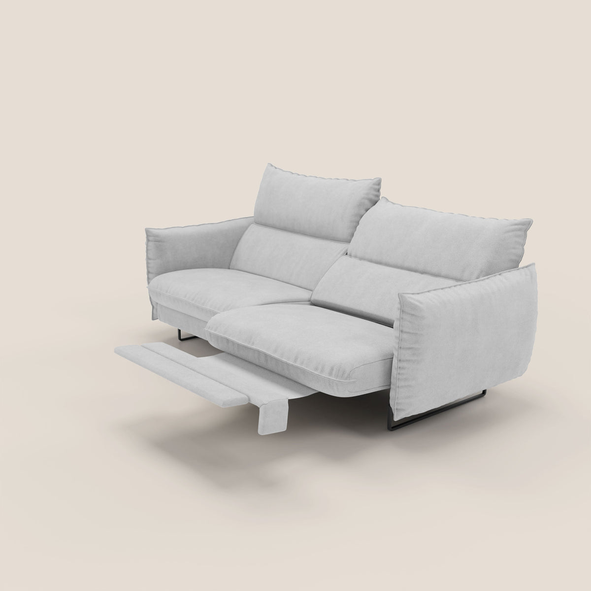 Monamour Divano dal design moderno con opzione relax elettrico in microfibra smacchiabile impermeabile T11 grigio chiaro - divitt.sbs
