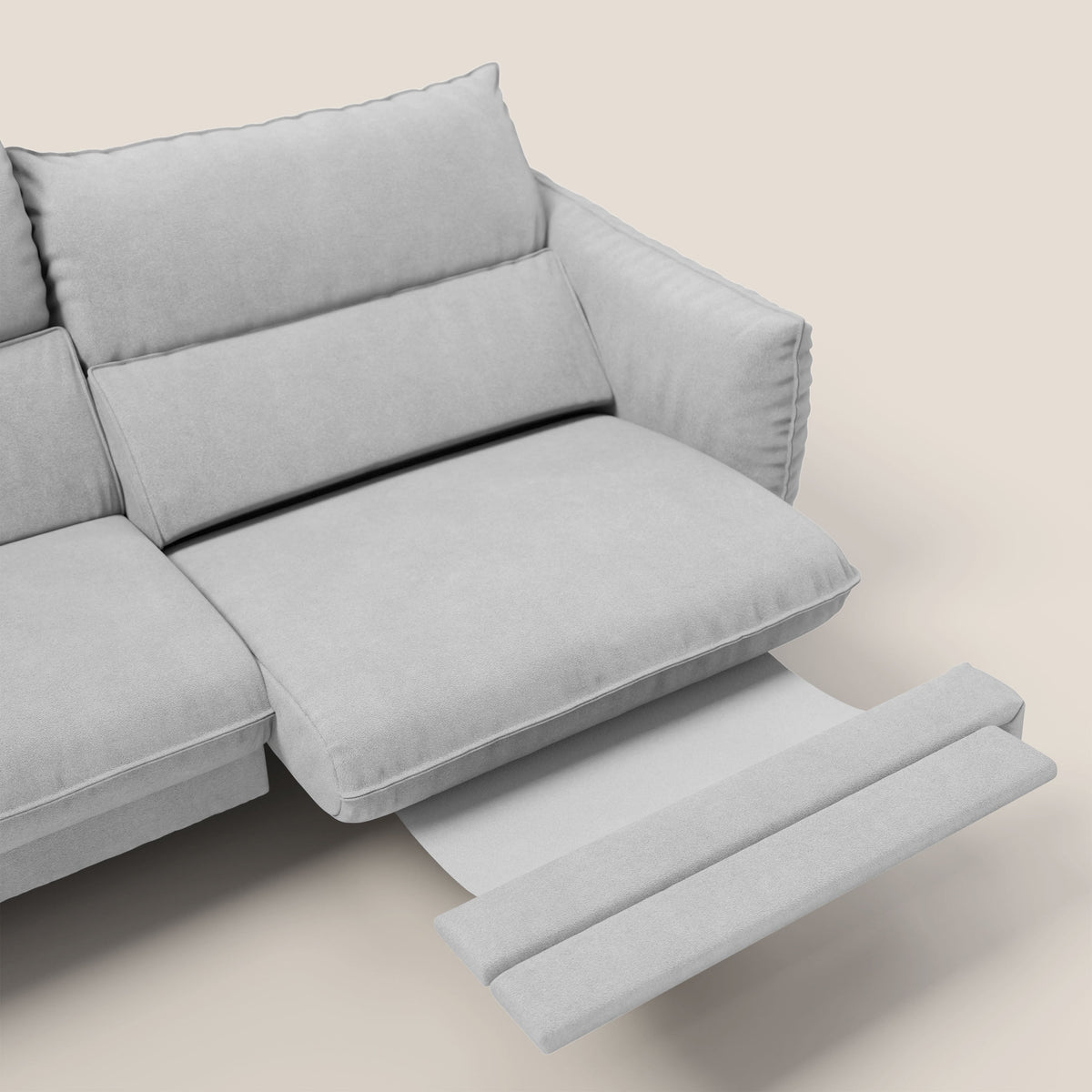 Monamour Divano dal design moderno con opzione relax elettrico in microfibra smacchiabile impermeabile T11 grigio chiaro - divitt.sbs