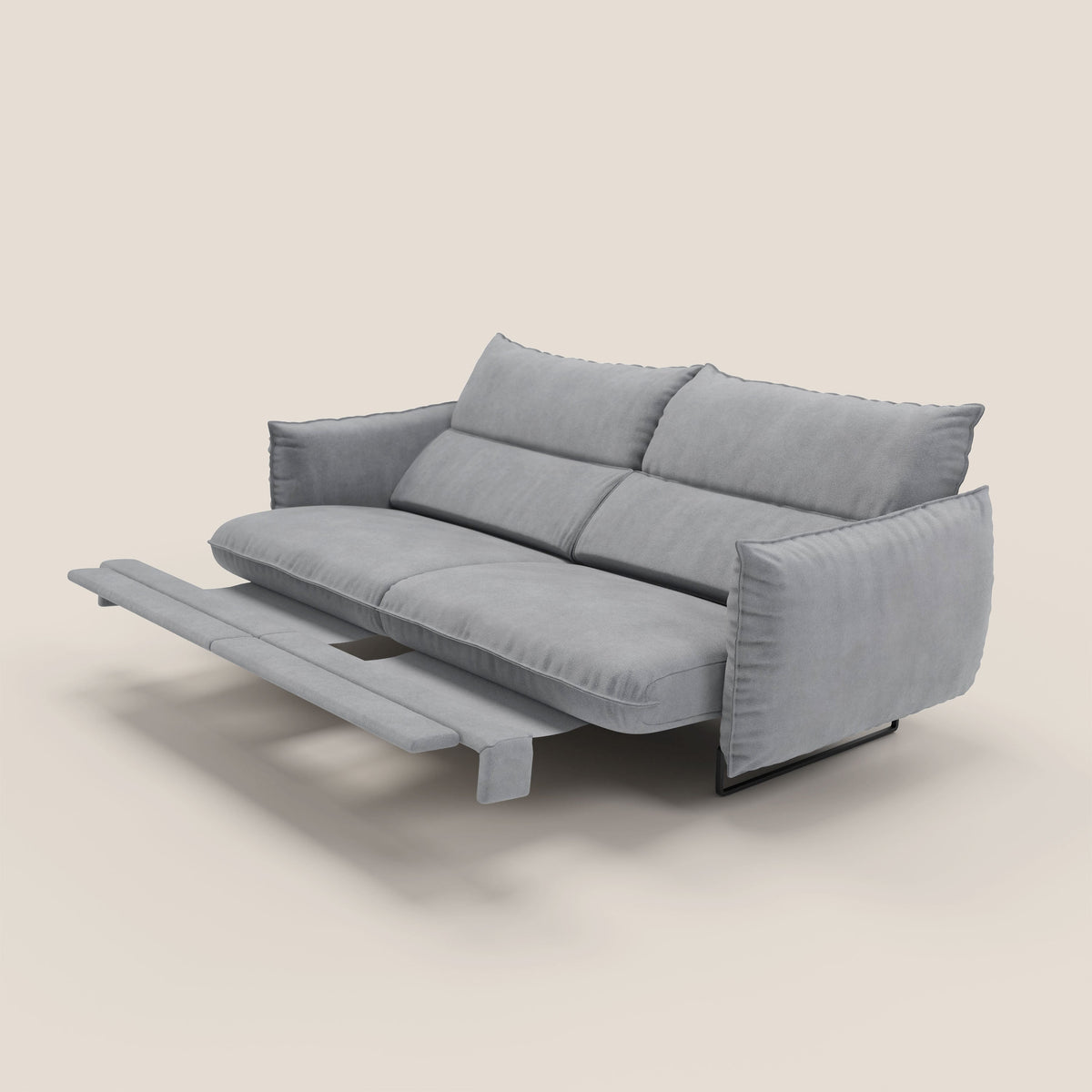 Monamour Divano dal design moderno con opzione relax elettrico in microfibra smacchiabile impermeabile T11 grigio - divitt.sbs