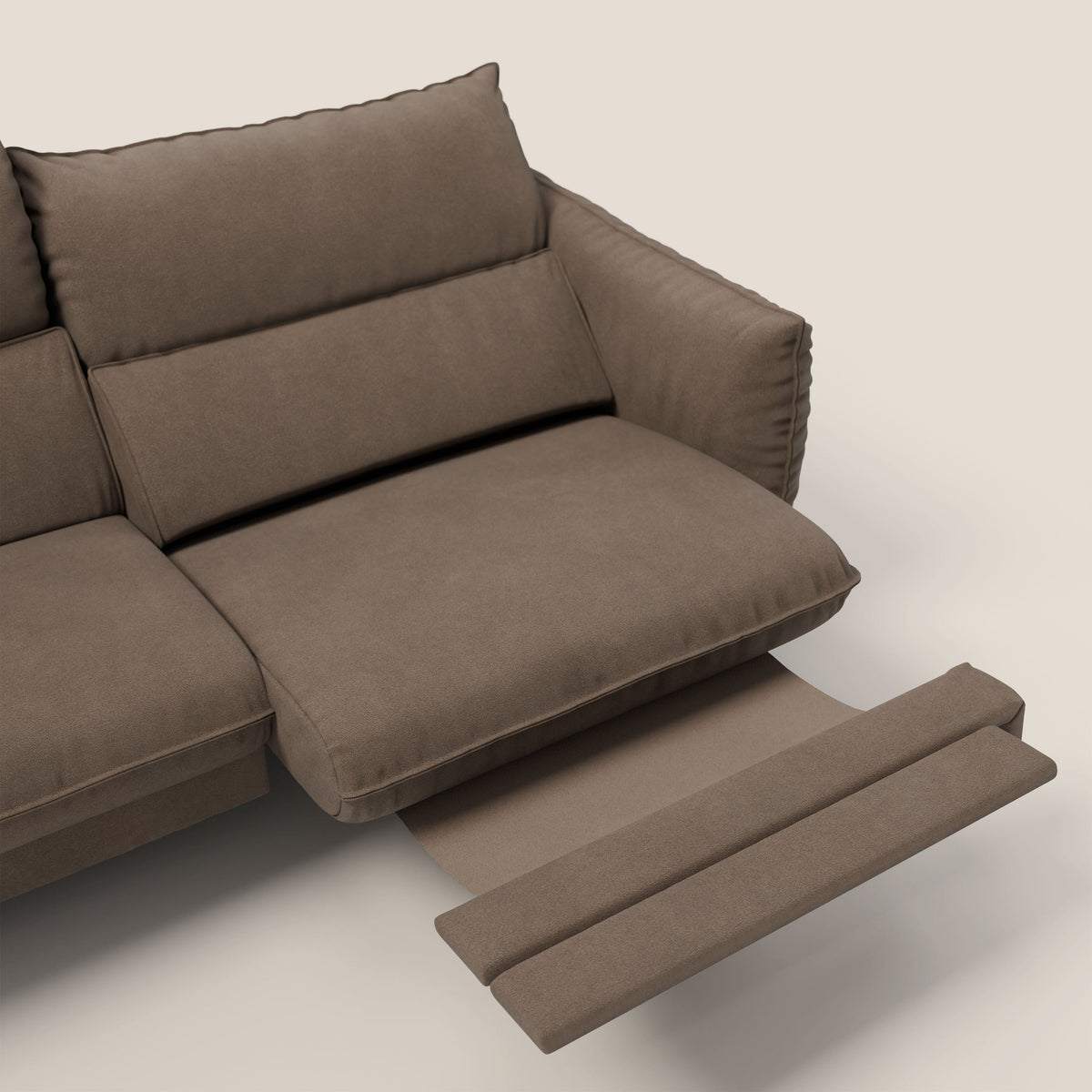 Monamour Divano dal design moderno con opzione relax elettrico in microfibra smacchiabile impermeabile T11 marrone - divitt.sbs