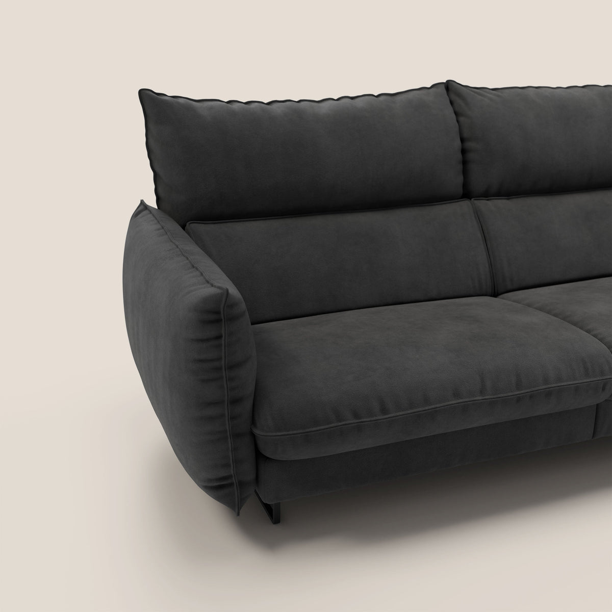 Monamour Divano dal design moderno con opzione relax elettrico in microfibra smacchiabile impermeabile T11 nero - divitt.sbs