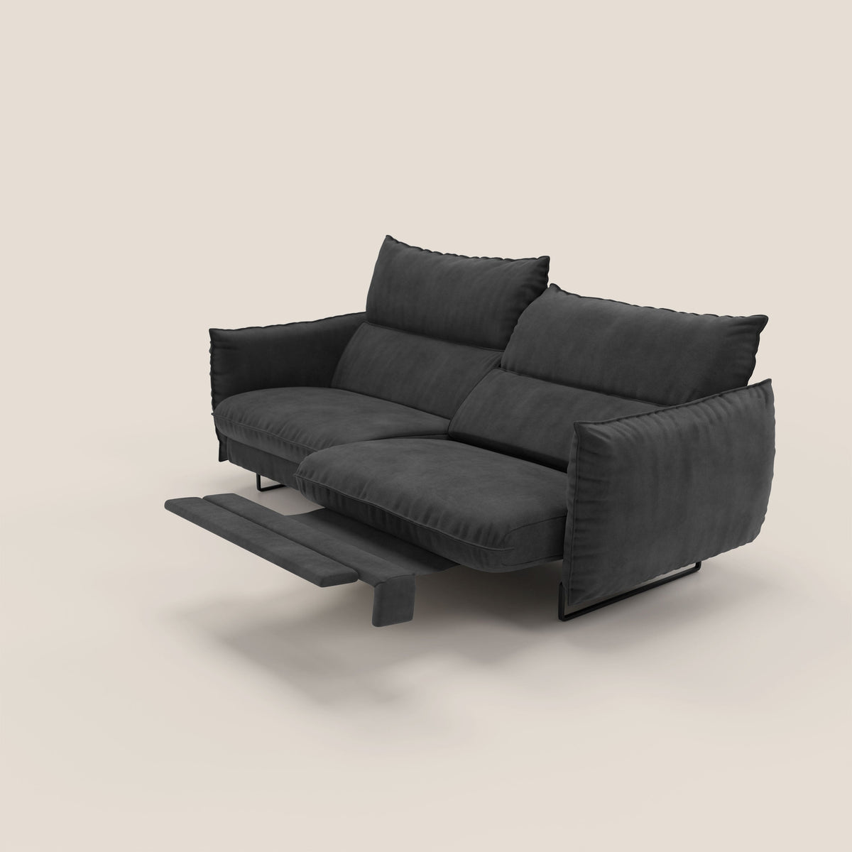 Monamour Divano dal design moderno con opzione relax elettrico in microfibra smacchiabile impermeabile T11 nero - divitt.sbs