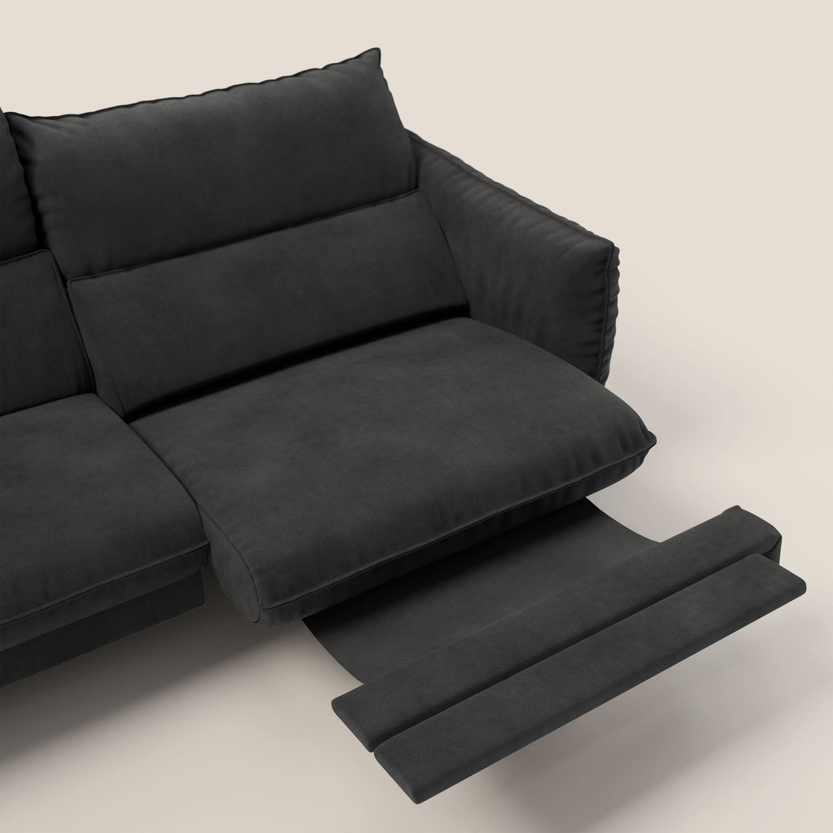 Monamour Divano dal design moderno con opzione relax elettrico in microfibra smacchiabile impermeabile T11 nero - divitt.sbs
