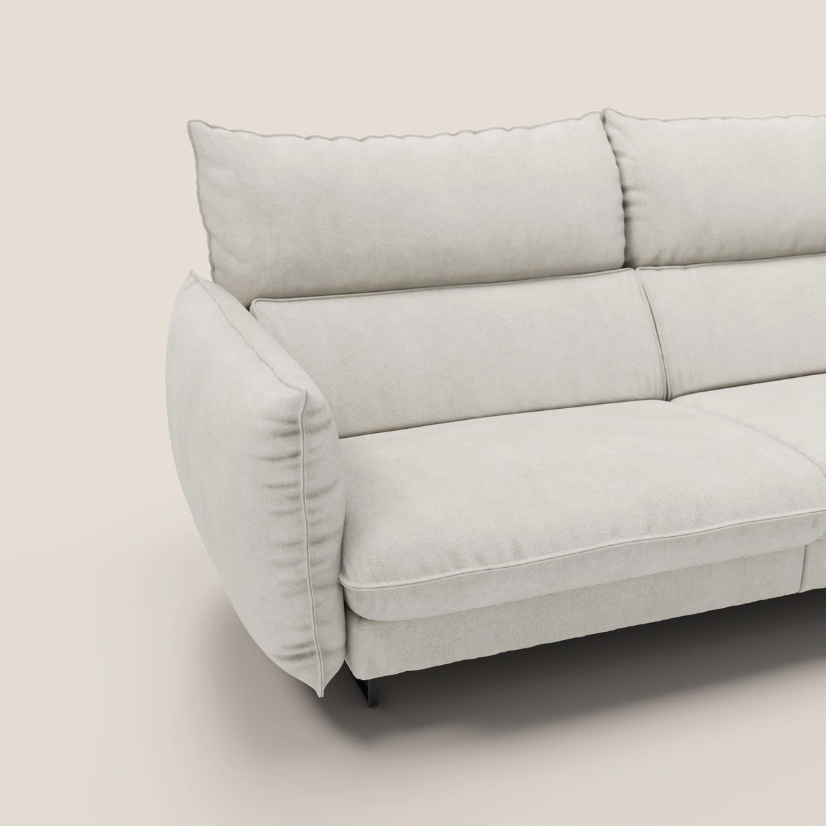 Monamour Divano dal design moderno con opzione relax elettrico in microfibra smacchiabile impermeabile T11 panna - divitt.sbs