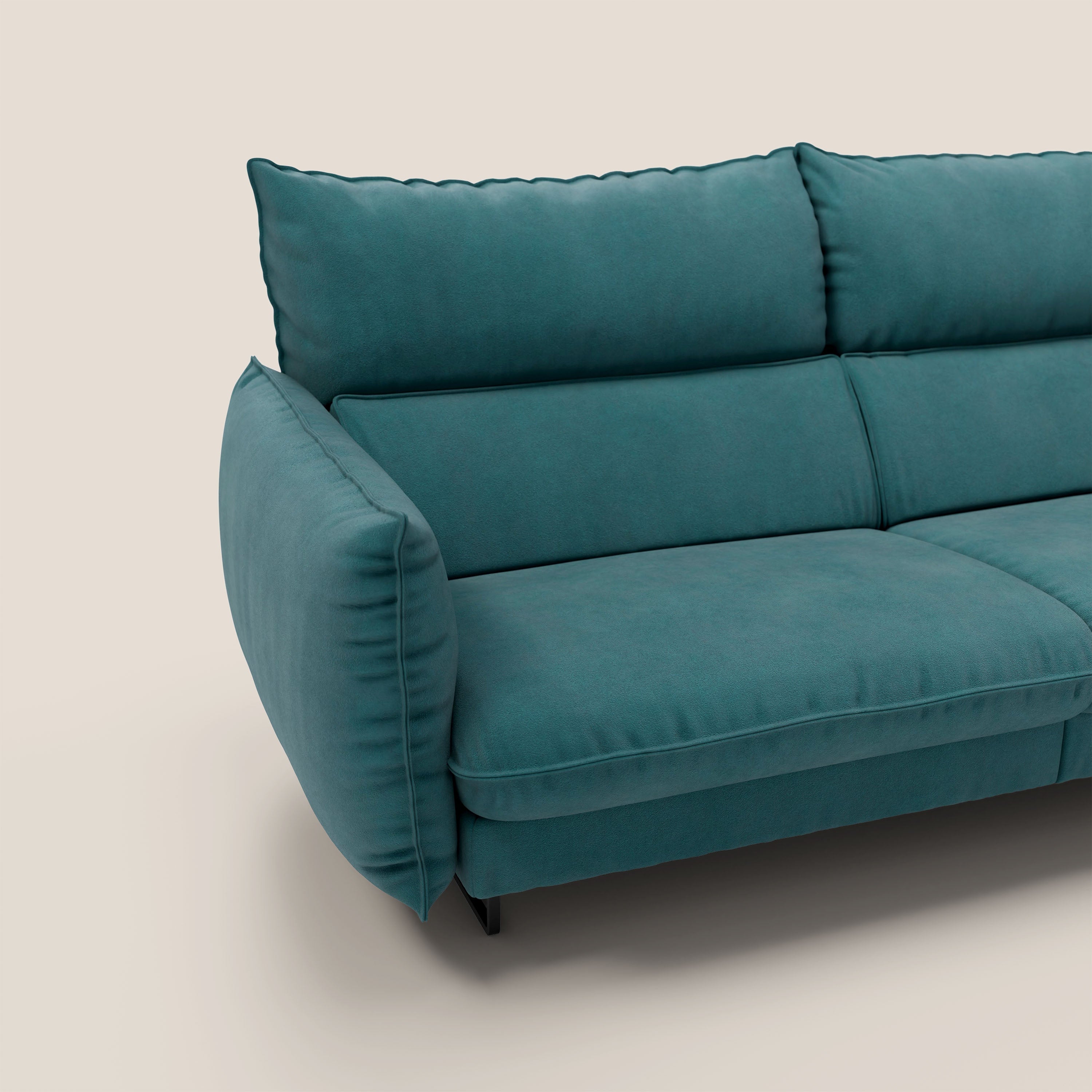 Monamour Divano dal design moderno con opzione relax elettrico in microfibra smacchiabile impermeabile T11 petrolio - divitt.sbs