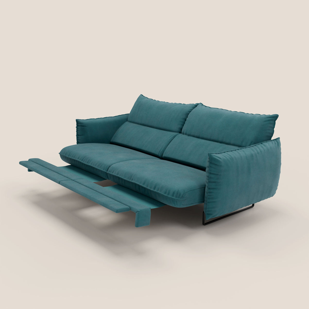 Monamour Divano dal design moderno con opzione relax elettrico in microfibra smacchiabile impermeabile T11 petrolio - divitt.sbs