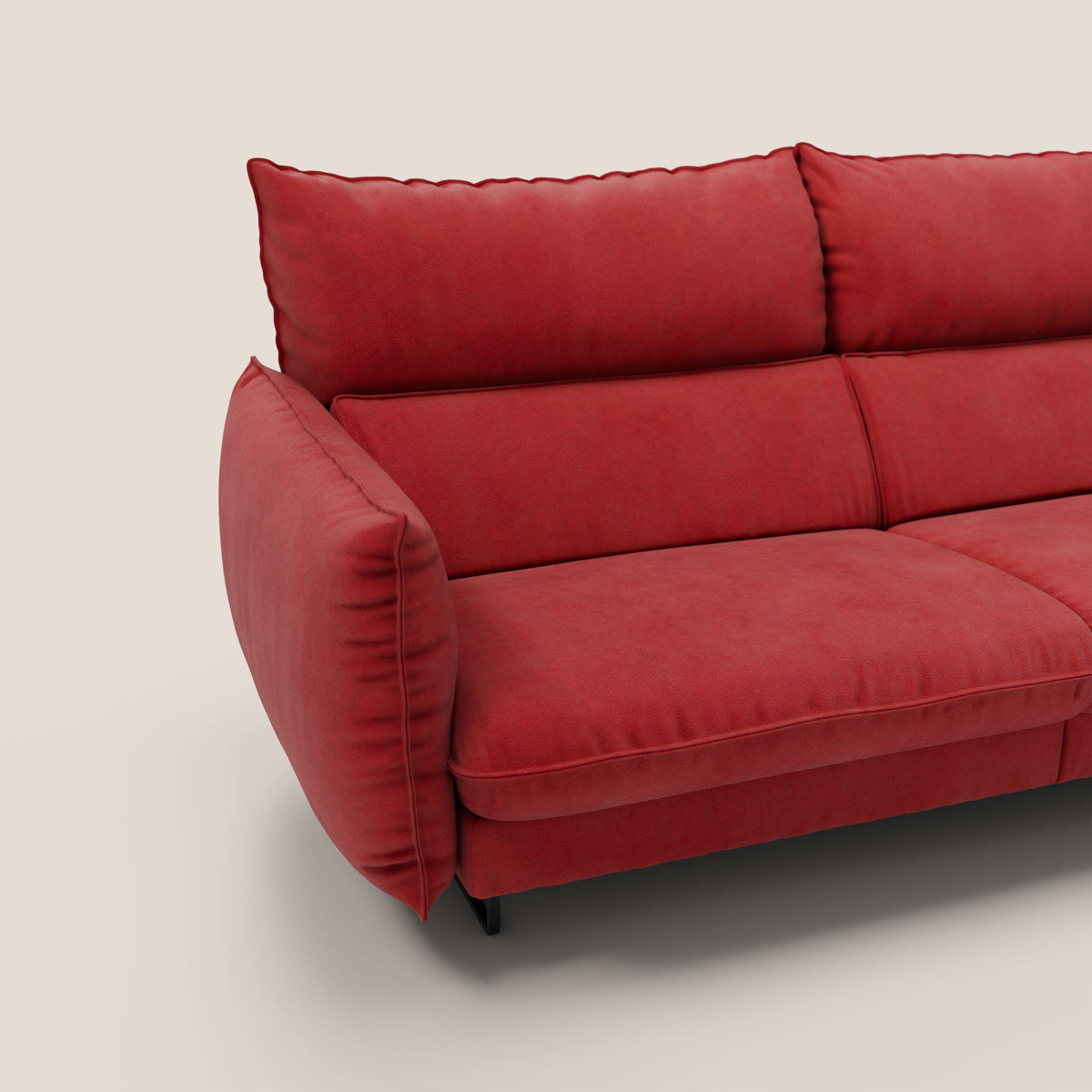 Monamour Divano dal design moderno con opzione relax elettrico in microfibra smacchiabile impermeabile T11 rosso - divitt.sbs