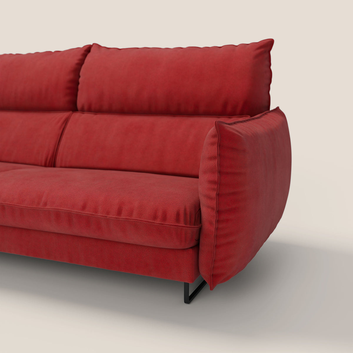 Monamour Divano dal design moderno con opzione relax elettrico in microfibra smacchiabile impermeabile T11 rosso - divitt.sbs