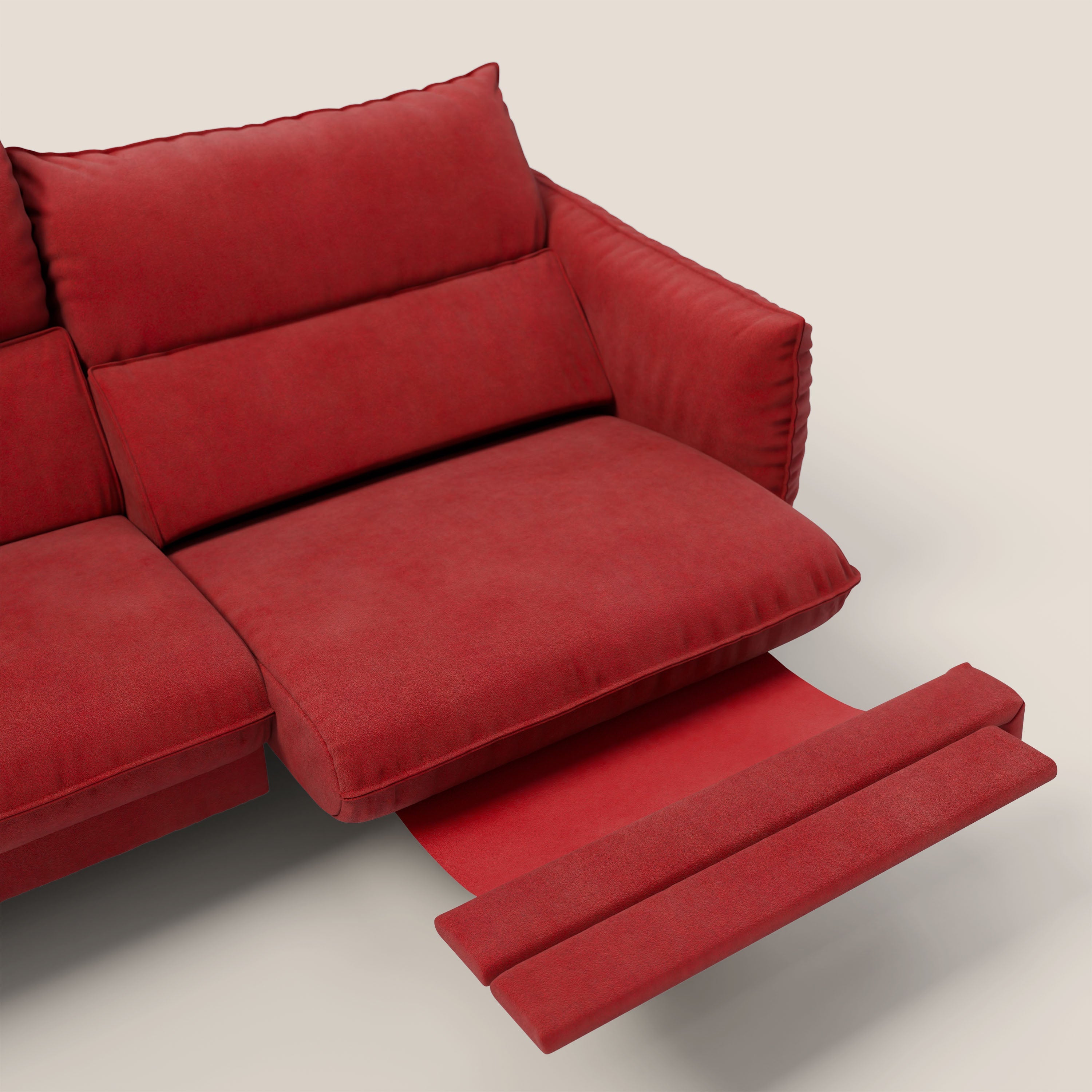 Monamour Divano dal design moderno con opzione relax elettrico in microfibra smacchiabile impermeabile T11 rosso - divitt.sbs