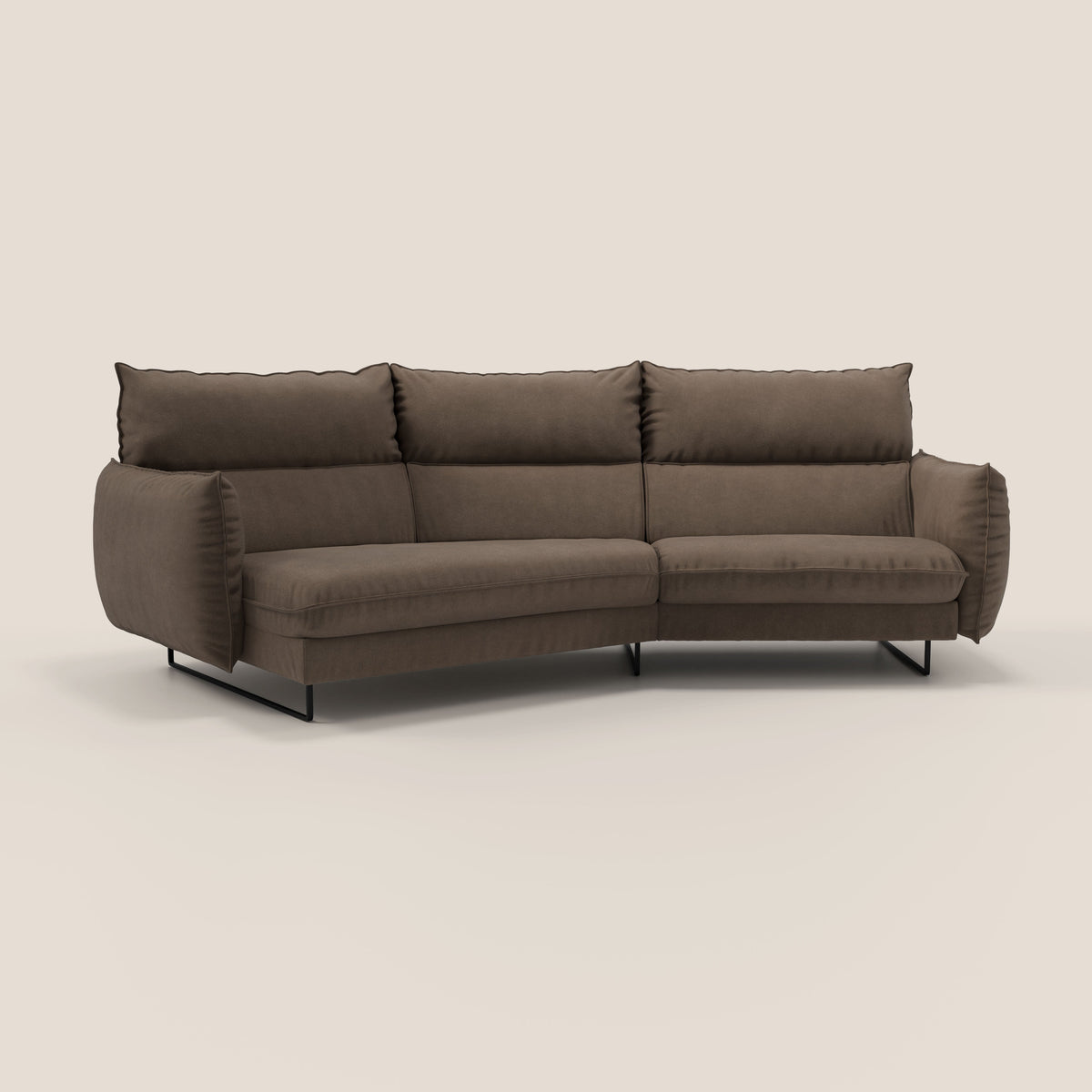 Monamour divano moderno angolare con opzione relax elettrico in microfibra smacchiabile impermeabile T11 marrone - divitt.sbs