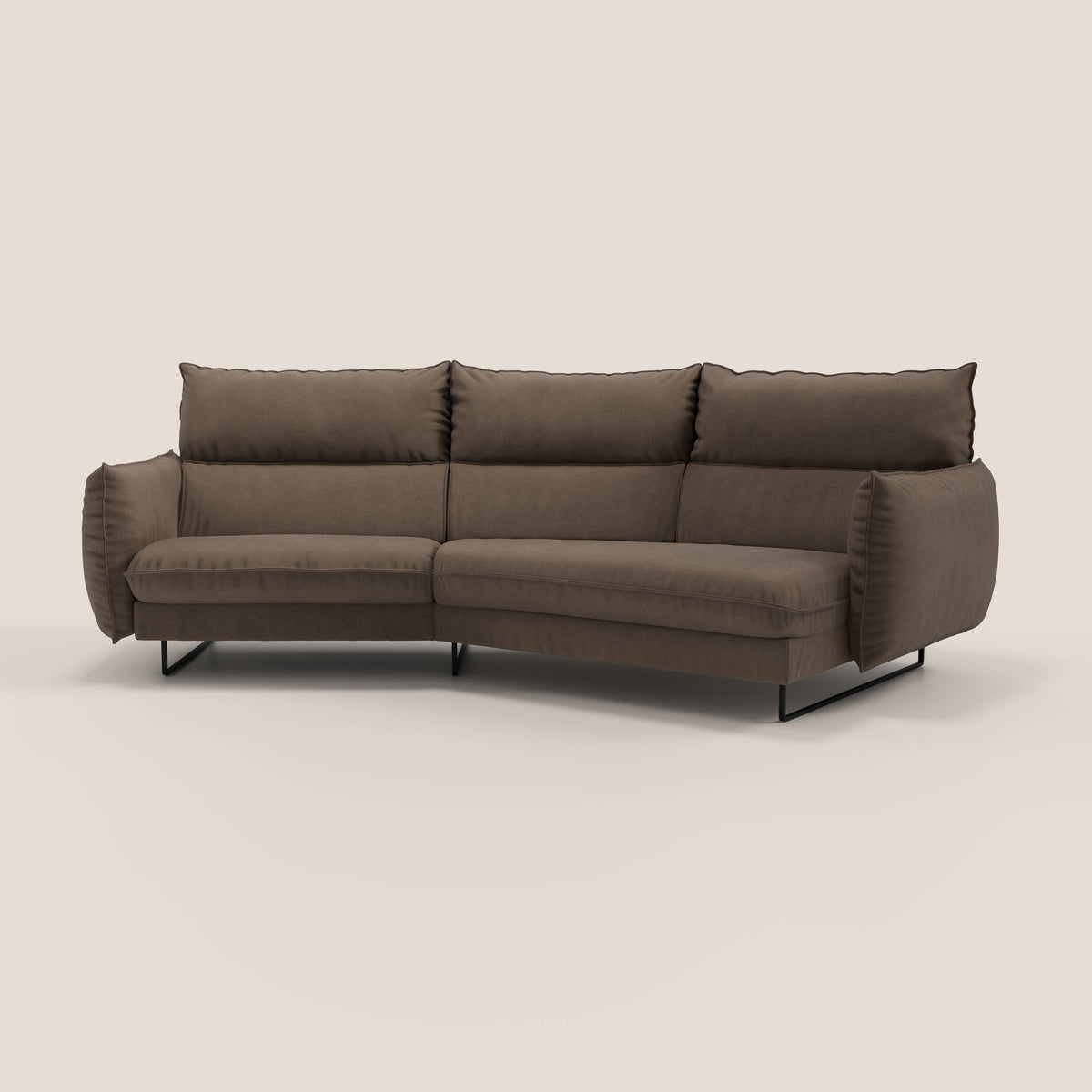 Monamour divano moderno angolare con opzione relax elettrico in microfibra smacchiabile impermeabile T11 marrone - divitt.sbs