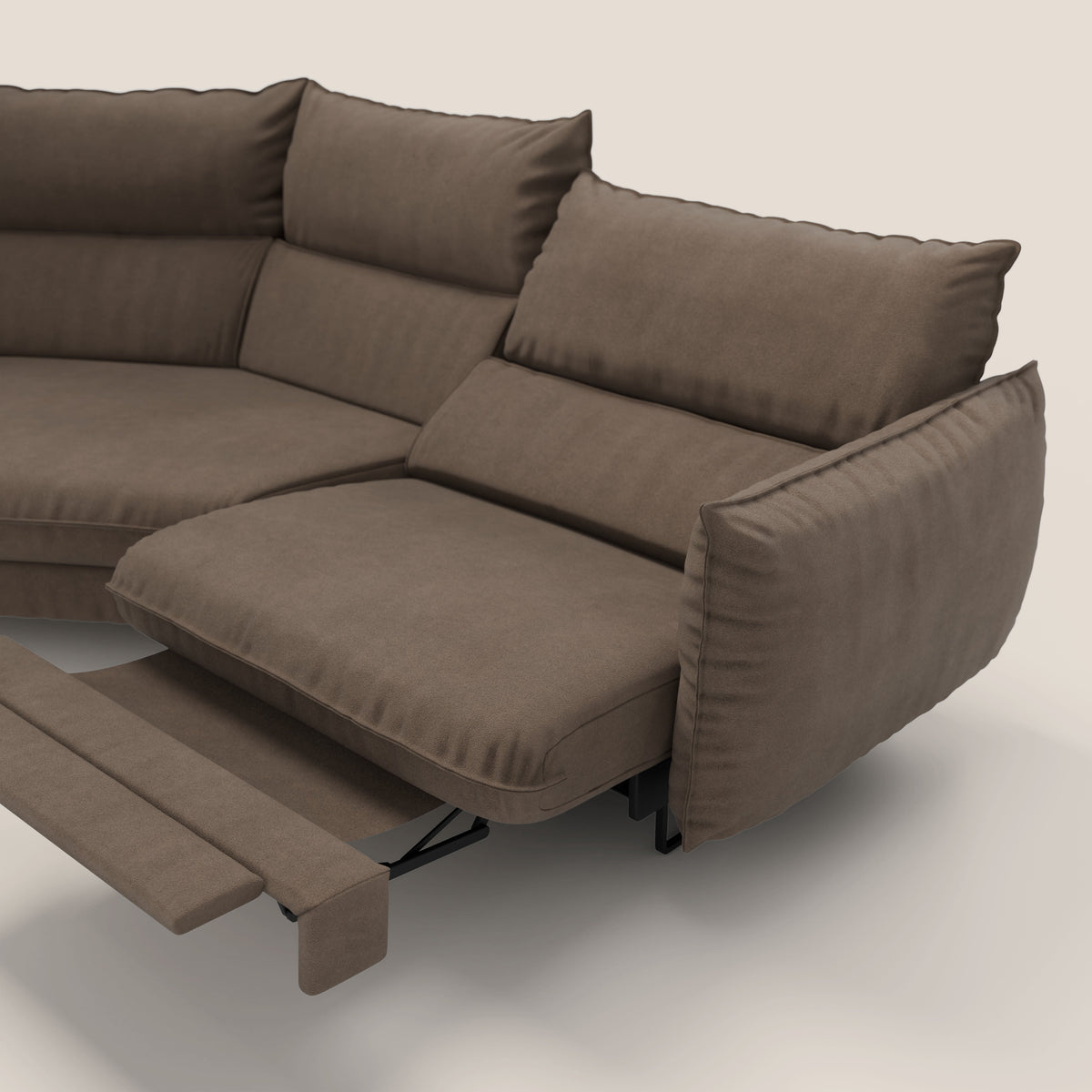 Monamour divano moderno angolare con opzione relax elettrico in microfibra smacchiabile impermeabile T11 marrone - divitt.sbs