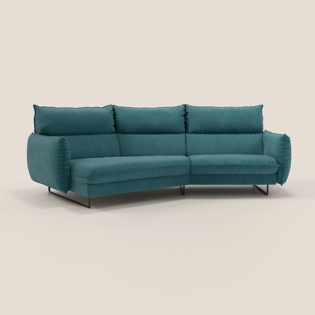 Monamour divano moderno angolare con opzione relax elettrico in microfibra smacchiabile impermeabile T11 petrolio - divitt.sbs